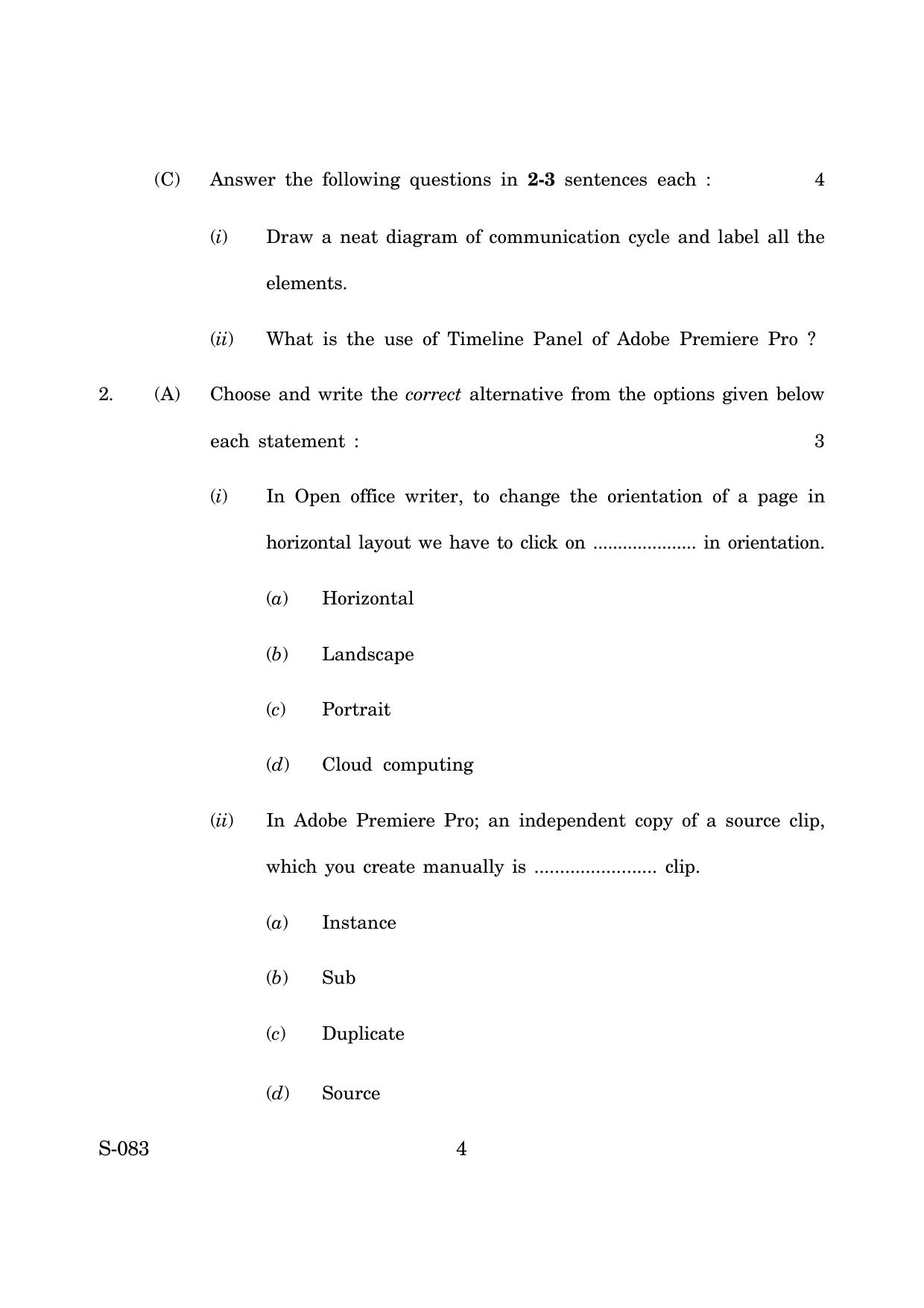 Goa Board Class 10 Media Entertainment  (March 2019) Question Paper - Page 4
