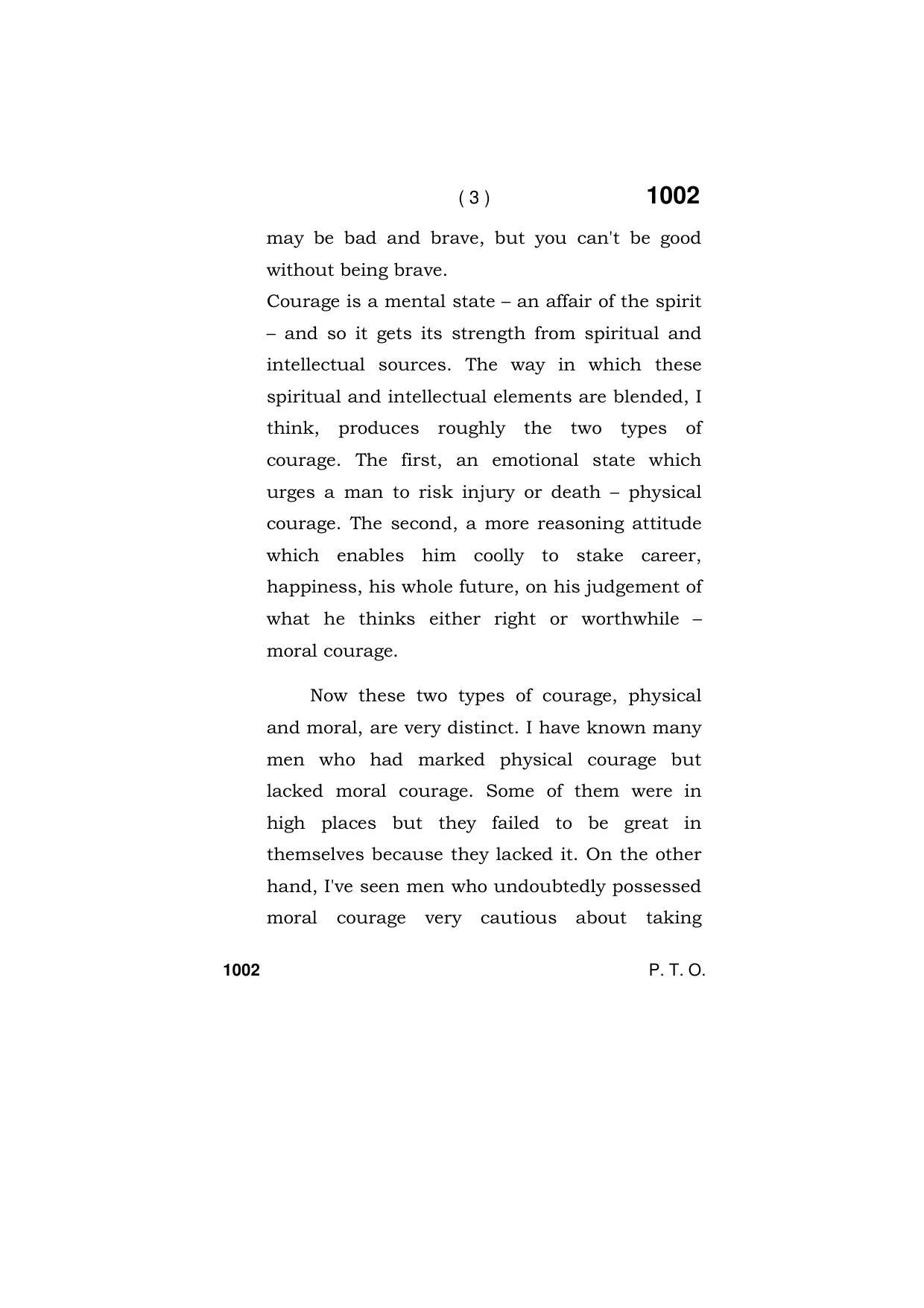 Haryana Board HBSE Class 11 ENGLISH (ELECTIVE) 2019 Question Paper - Page 3