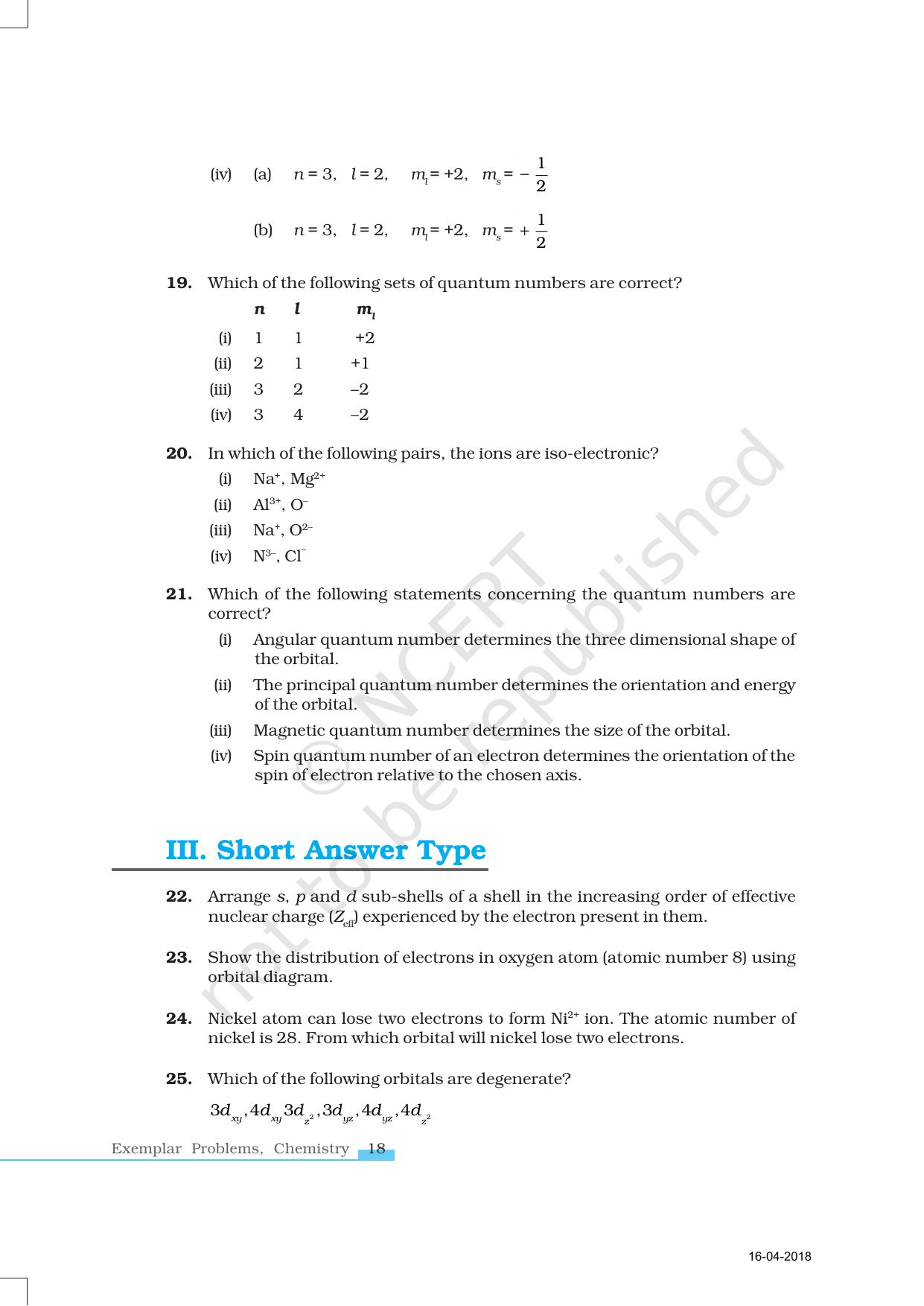 NCERT Exemplar Book for Class 11 Chemistry: Chapter 2 Structure of Atom - Page 5