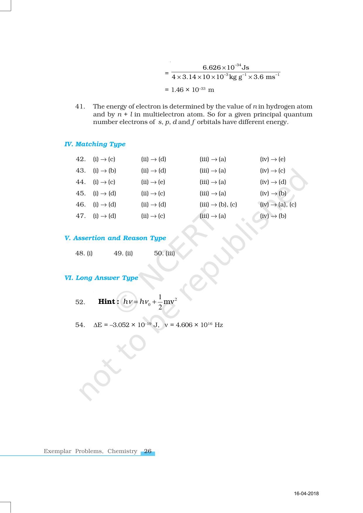 NCERT Exemplar Book for Class 11 Chemistry: Chapter 2 Structure of Atom - Page 13