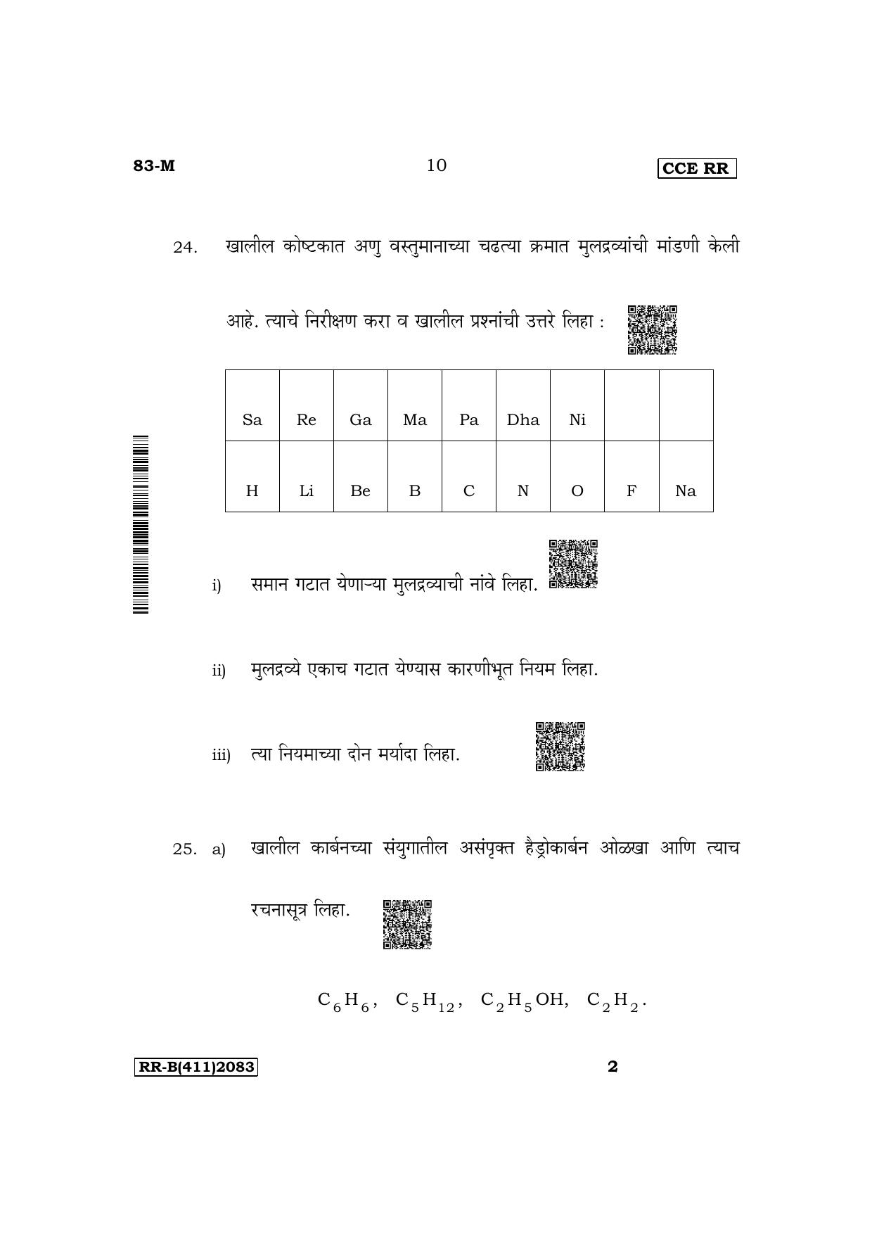 Karnataka SSLC Science (Marathi Medium) Supplementary Exam Question Paper 2023 (B Version) - Page 10