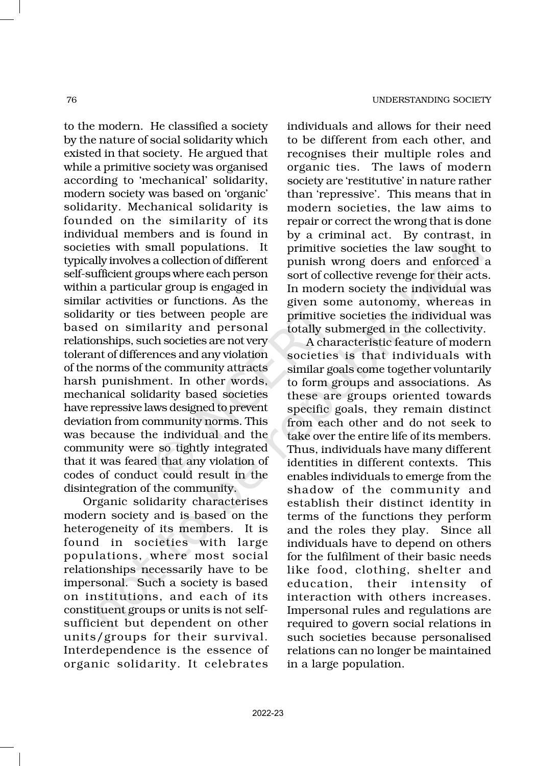 NCERT Book for Class 11 Sociology Chapter 4 Introducing
