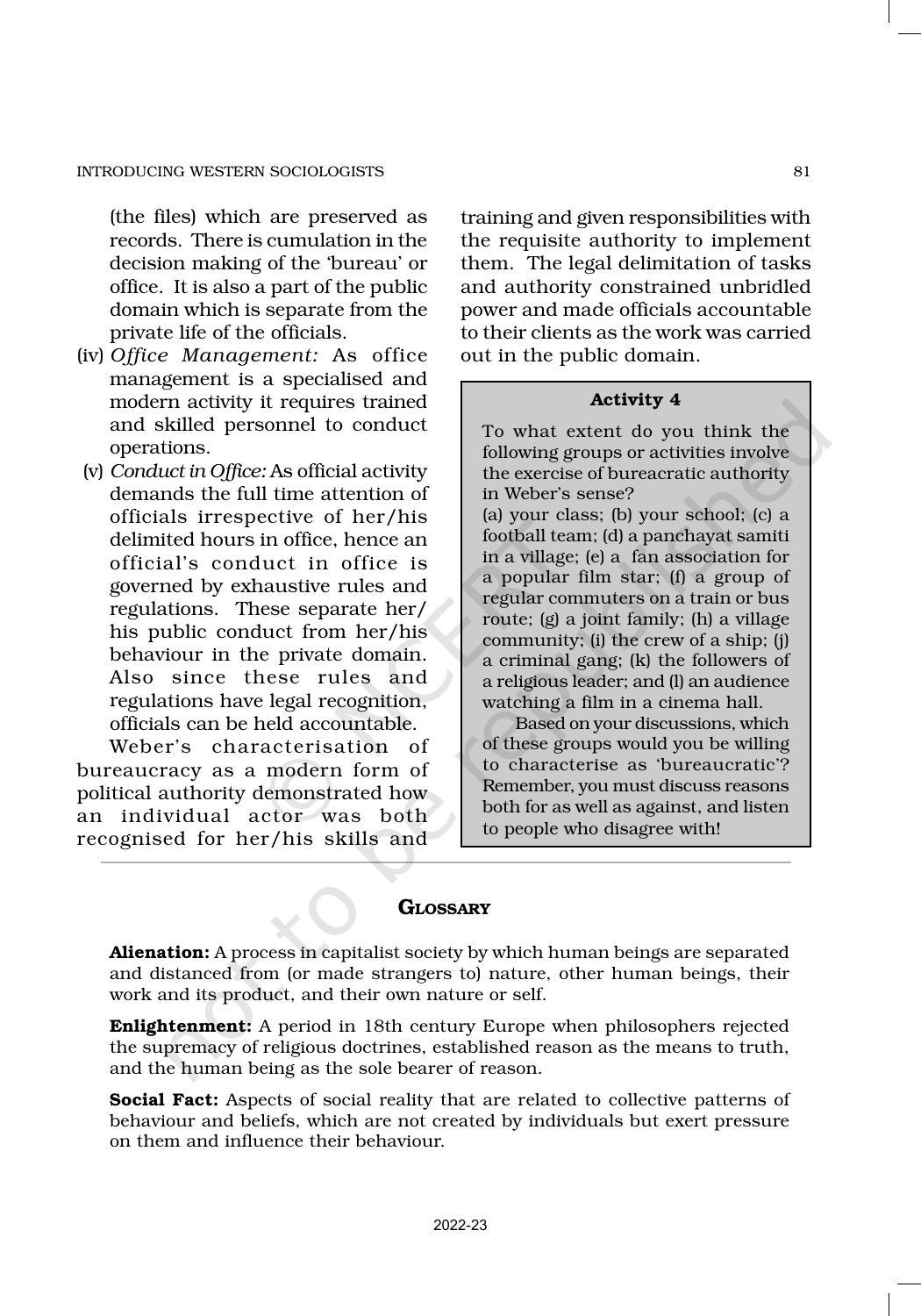 NCERT Book for Class 11 Sociology (Part-II) Chapter 4 Introducing Western Sociologists - Page 16