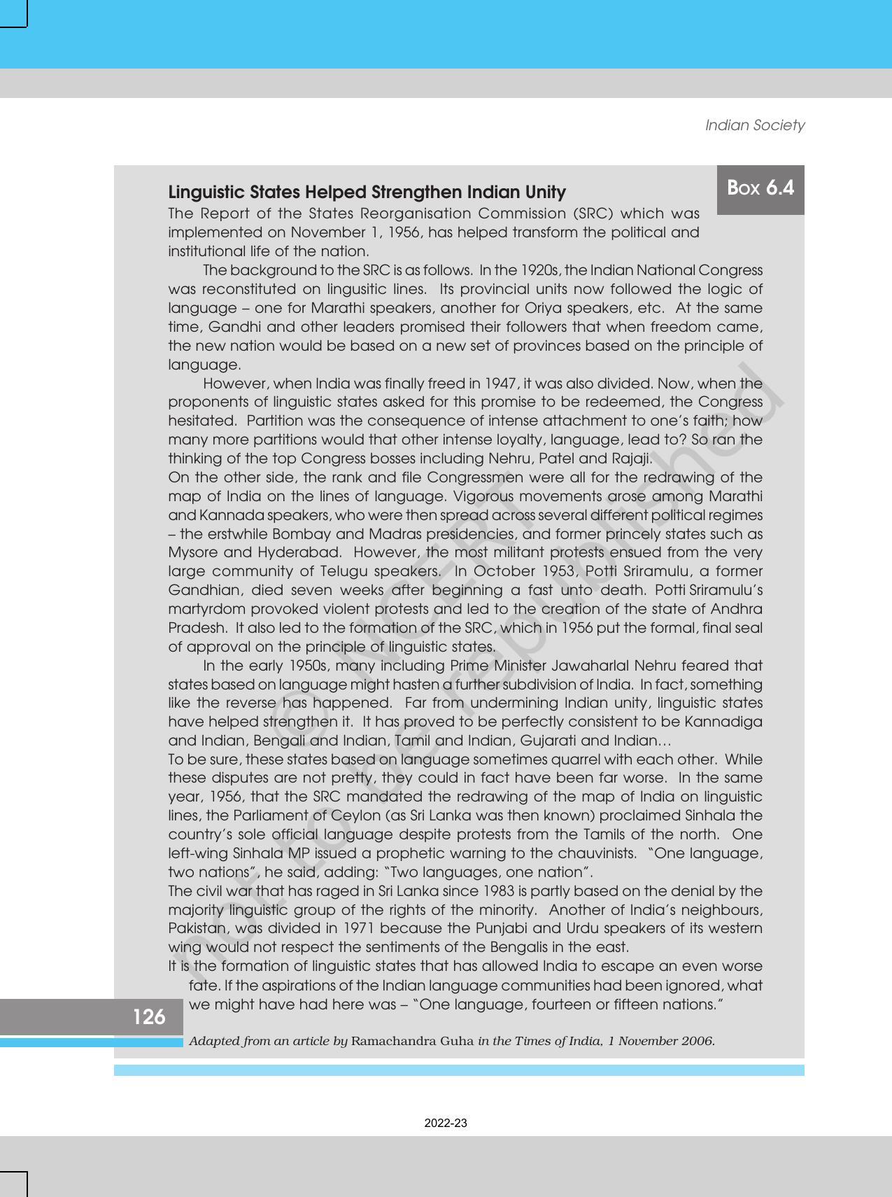 NCERT Book for Class 12 Sociology (Indian Society) Chapter 6 The Challenges of Cultural Diversity - Page 14