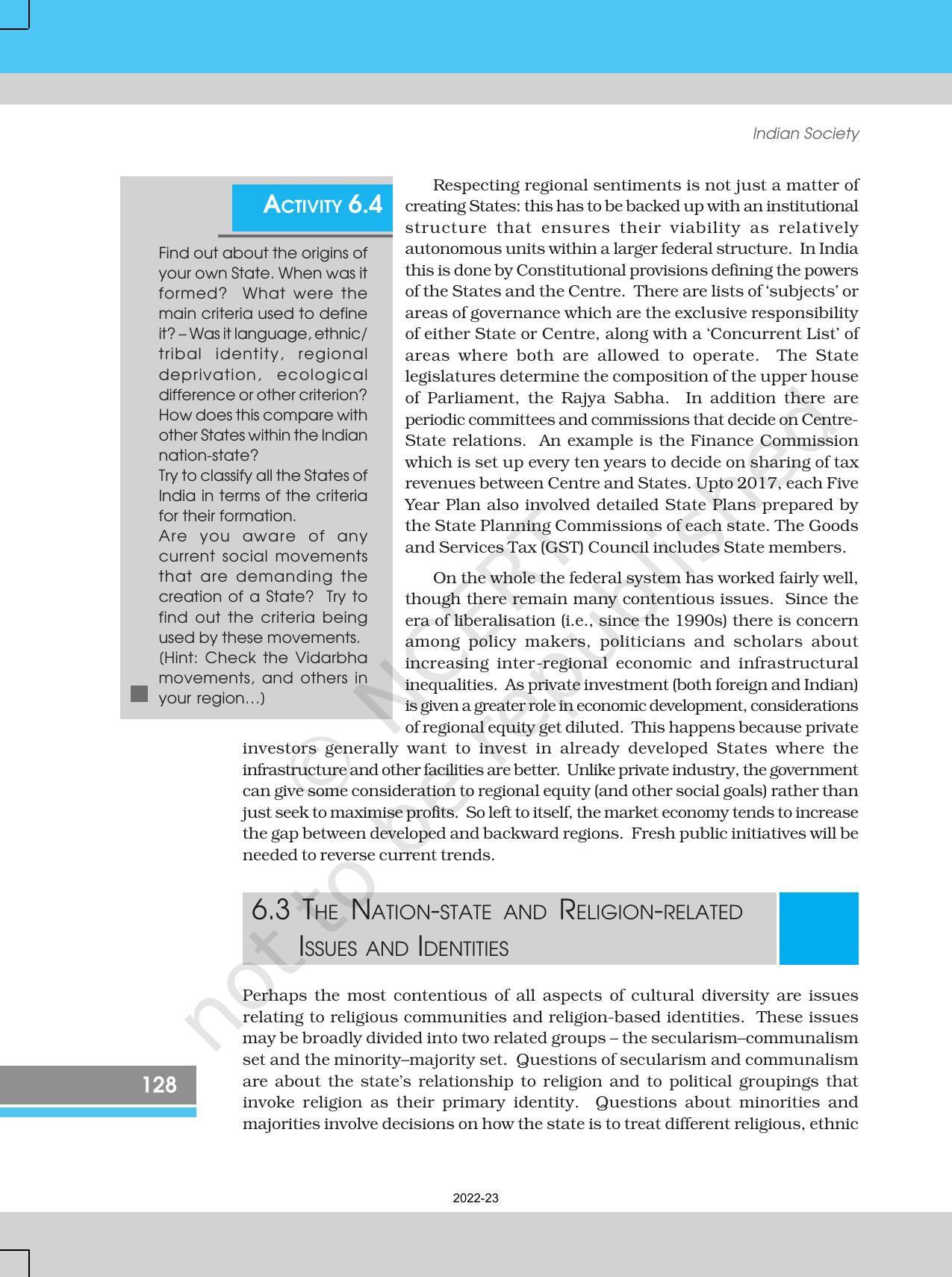 NCERT Book for Class 12 Sociology (Indian Society) Chapter 6 The Challenges of Cultural Diversity - Page 16