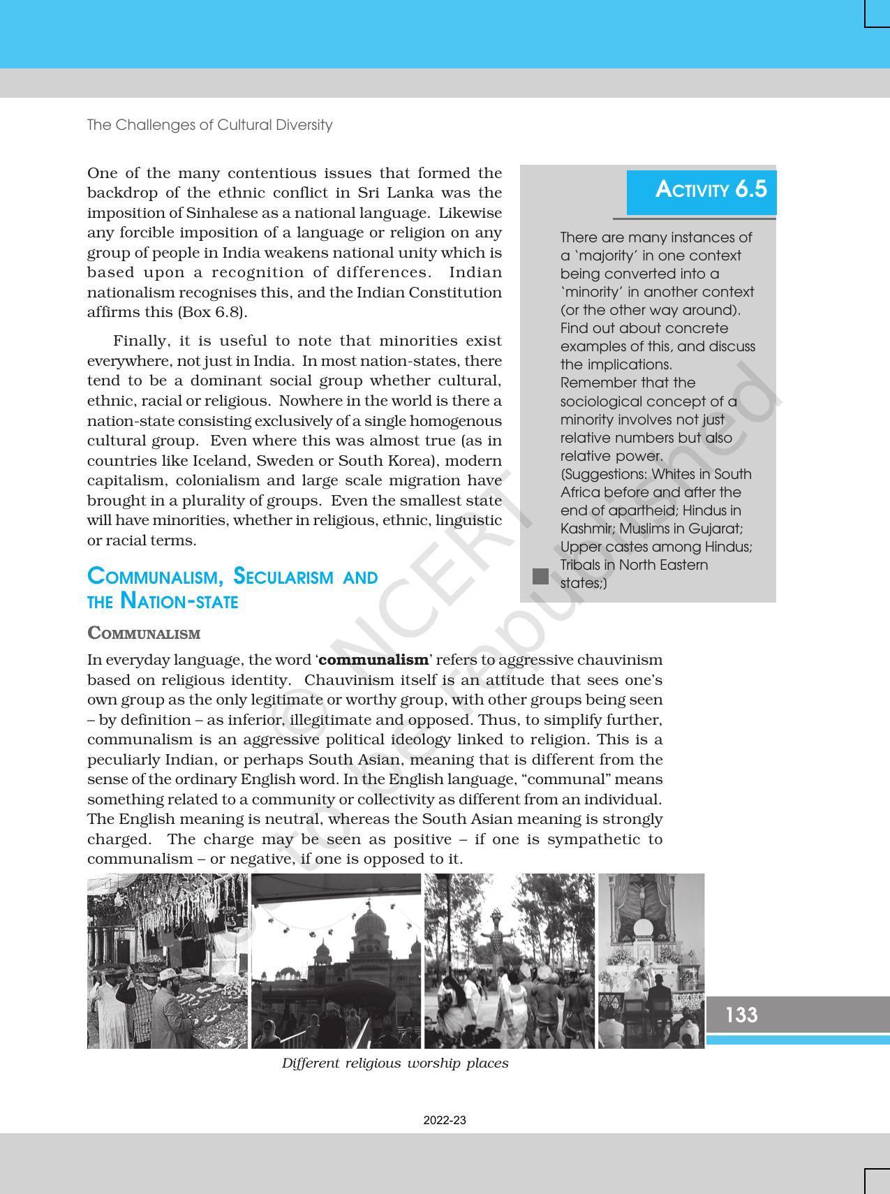 NCERT Book for Class 12 Sociology (Indian Society) Chapter 6 The Challenges of Cultural Diversity - Page 21