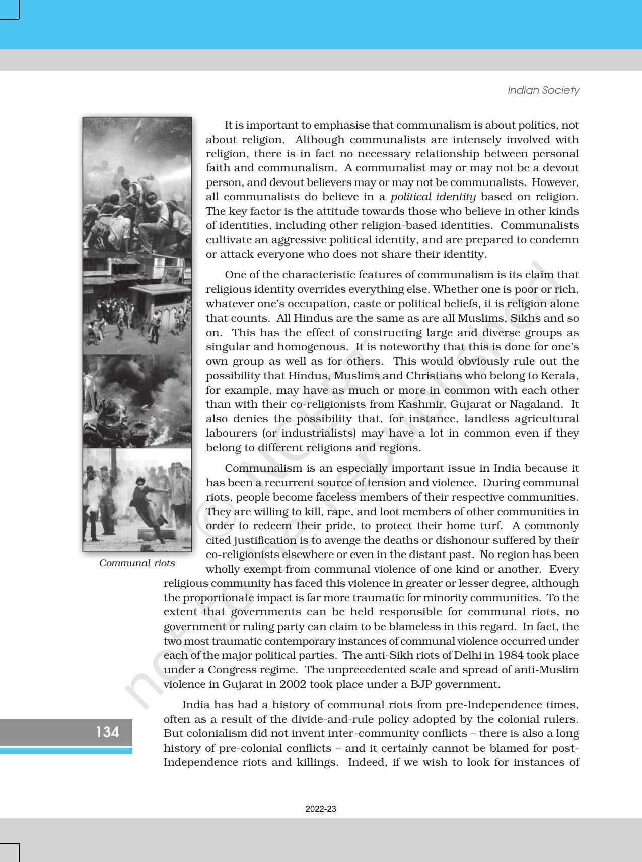 NCERT Book for Class 12 Sociology (Indian Society) Chapter 6 The Challenges of Cultural Diversity - Page 22