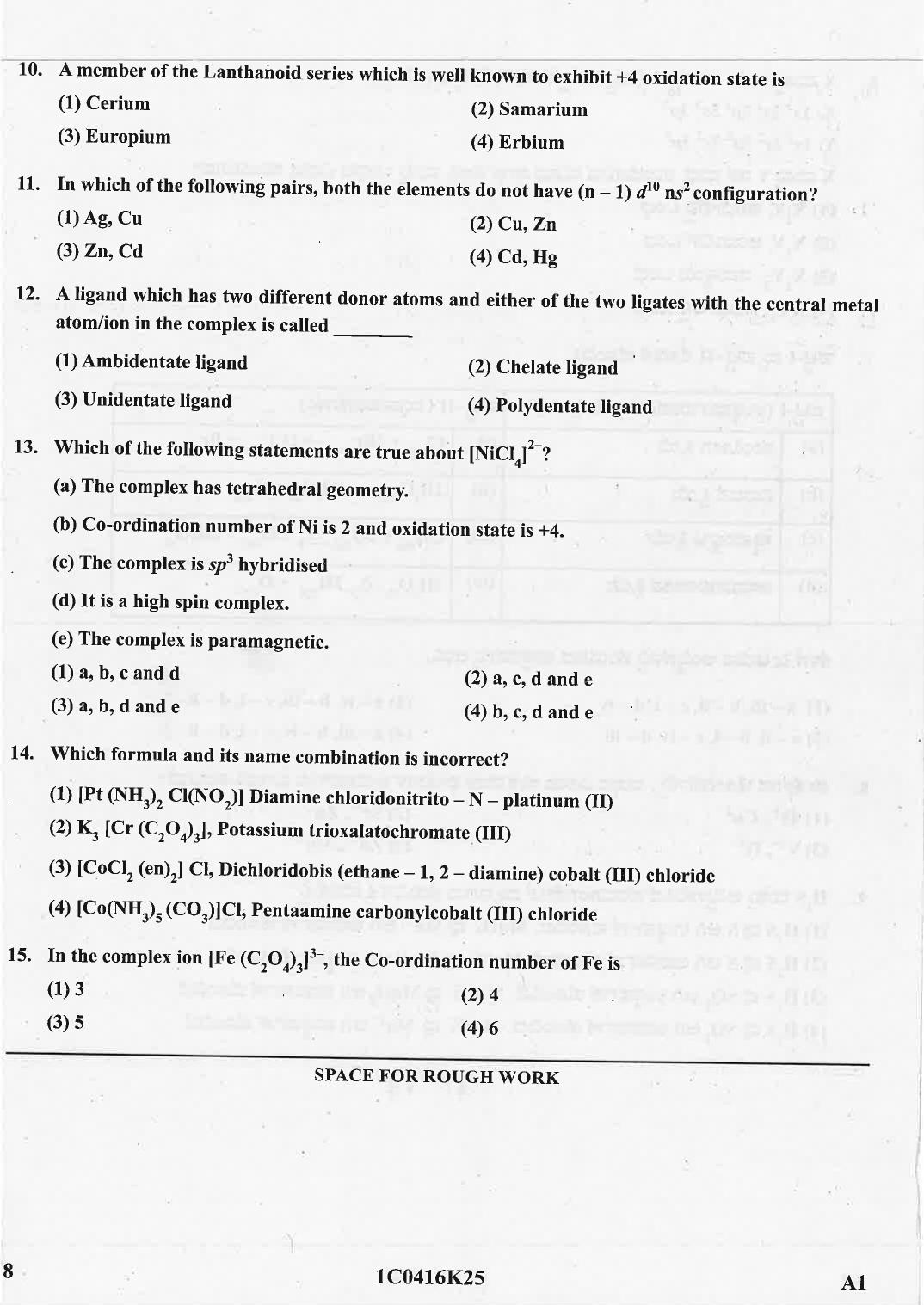 KCET 2025 Chemistry Question Paper - Page 8