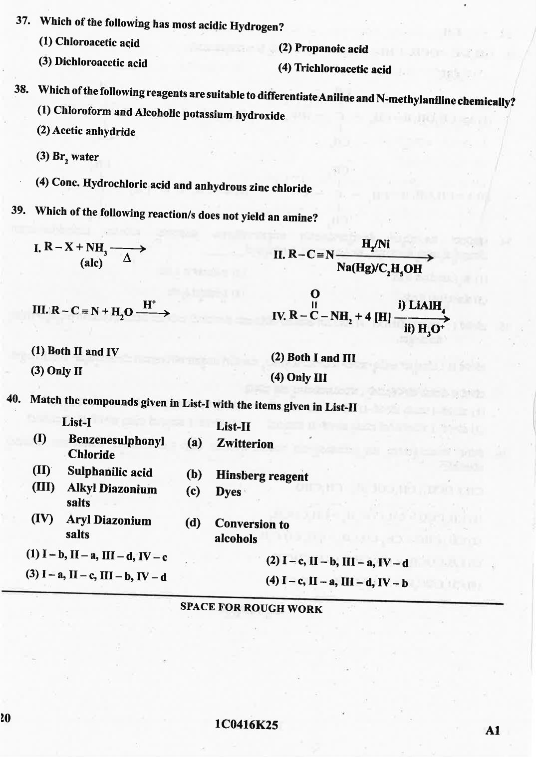 KCET 2025 Chemistry Question Paper - Page 20