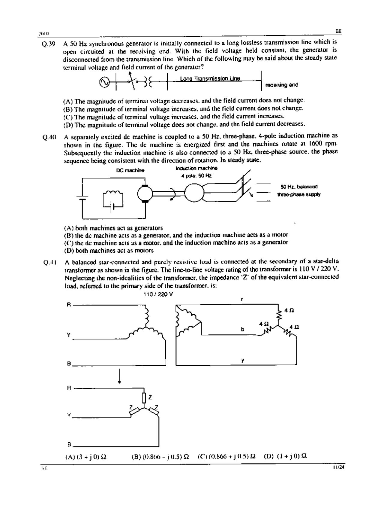 GATE 2010 Electrical Engineering (EE) Question Paper with Answer Key - Page 11