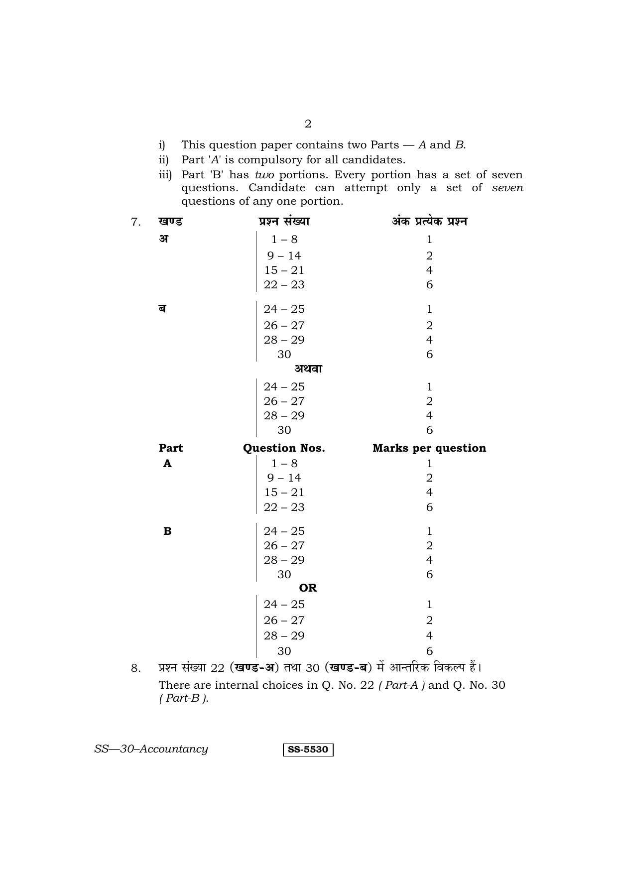 Class 12 2014 Accountancy RBSE Question Paper - Page 2