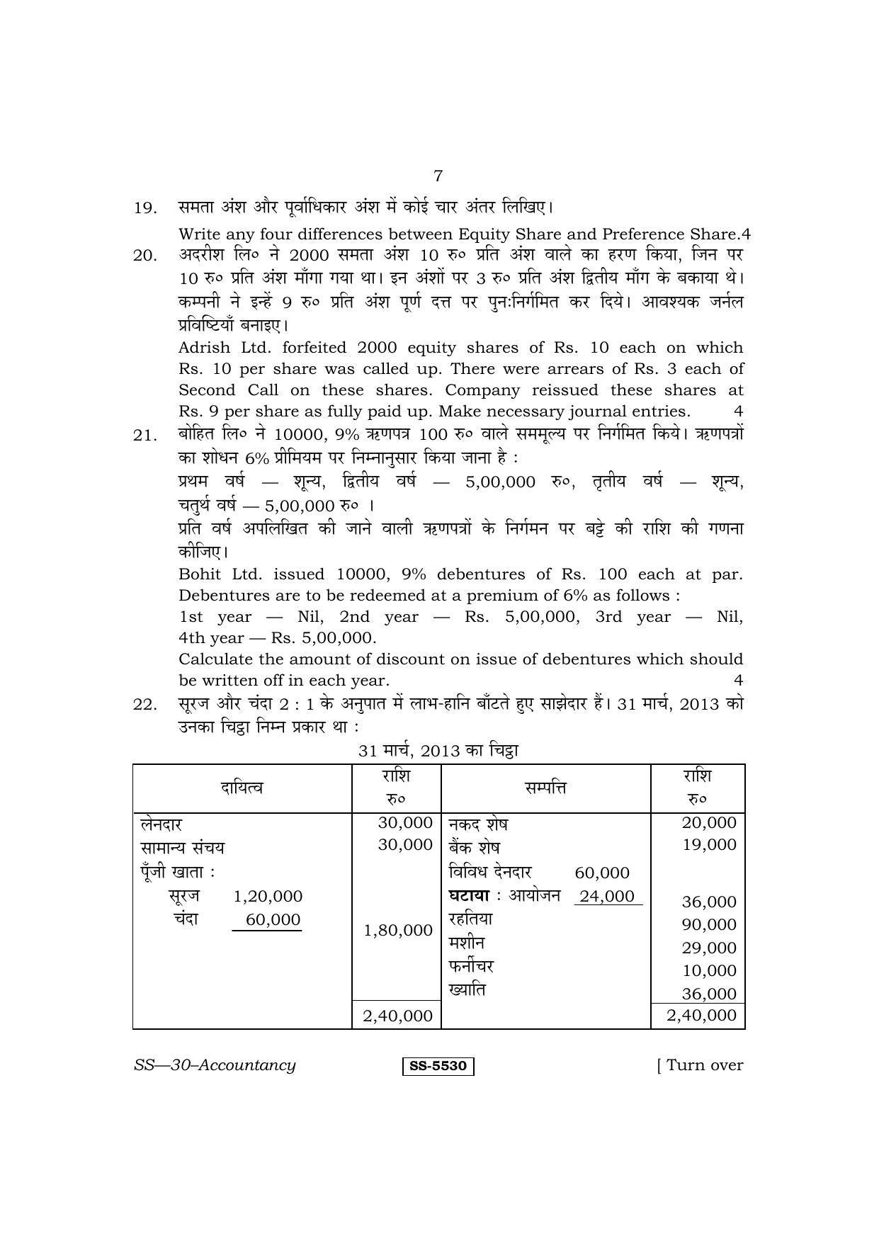 Class 12 2014 Accountancy RBSE Question Paper - Page 7