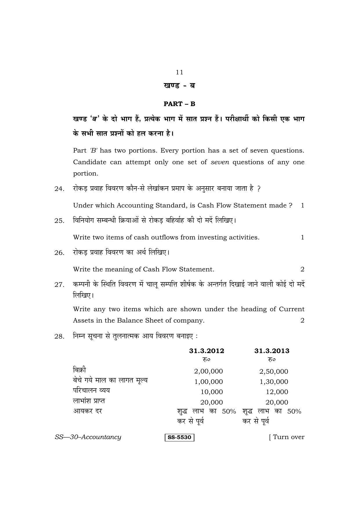 Class 12 2014 Accountancy RBSE Question Paper - Page 11