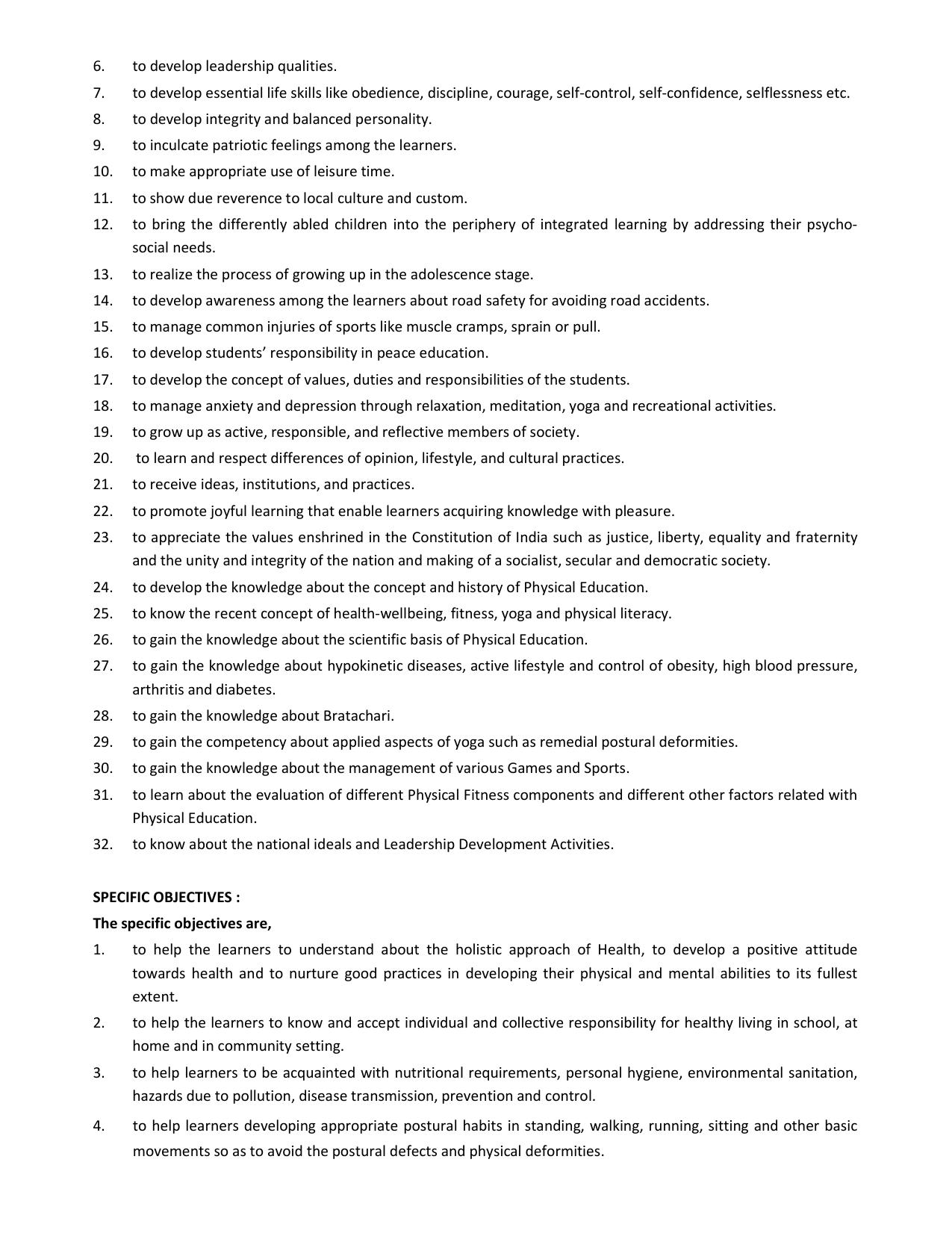 WBCHSE Class 11 & 12 Syllabus for Health And Physical Education (HPED) (SET II) - Page 2