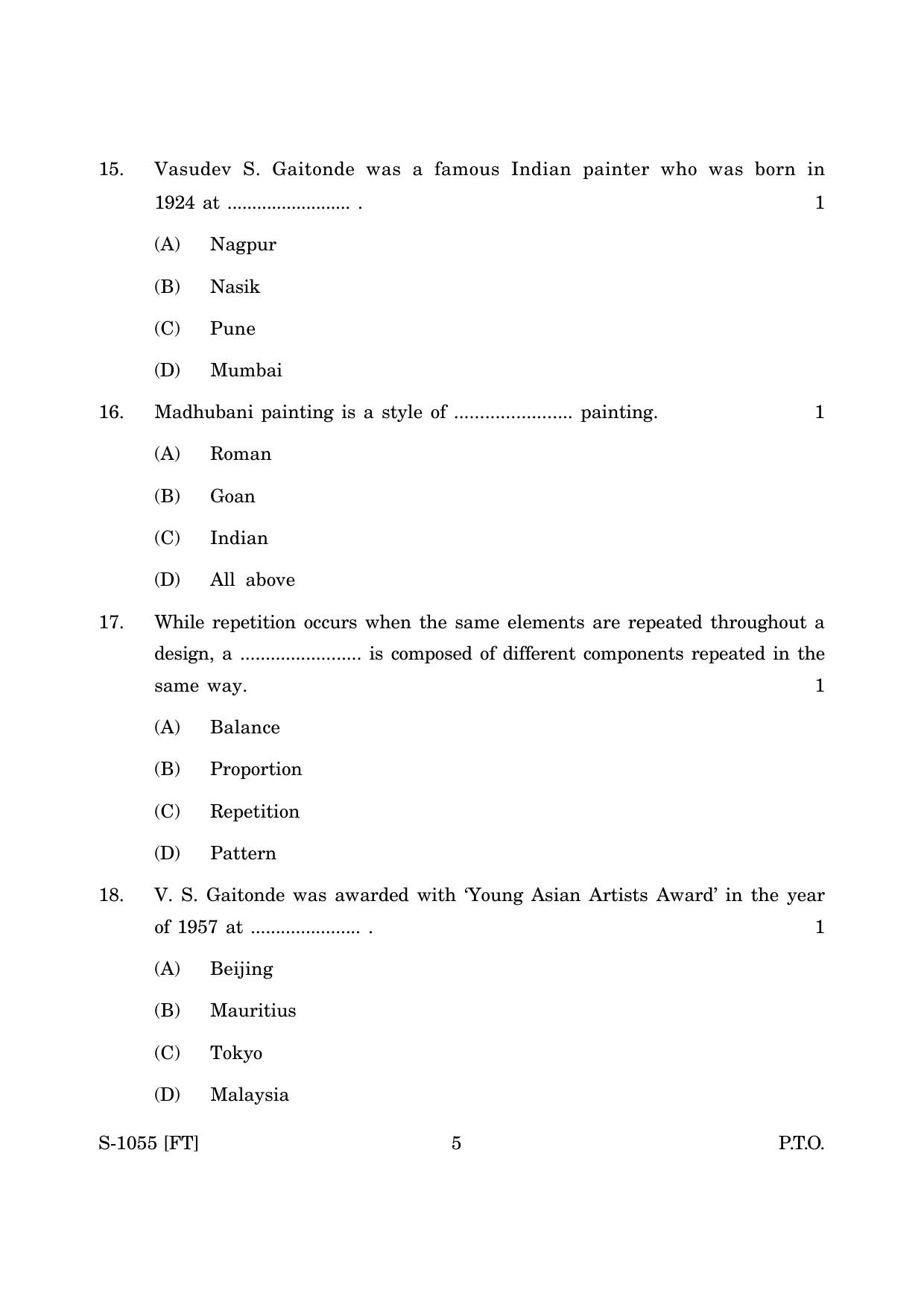 Goa Board Class 10 Fine Art (November 2022) Question Paper - Page 5