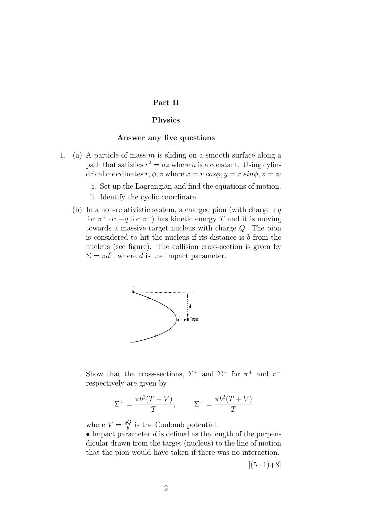 ISI Admission Test JRF in Physics and Applied Mathematics PHB 2018 Sample Paper - Page 2