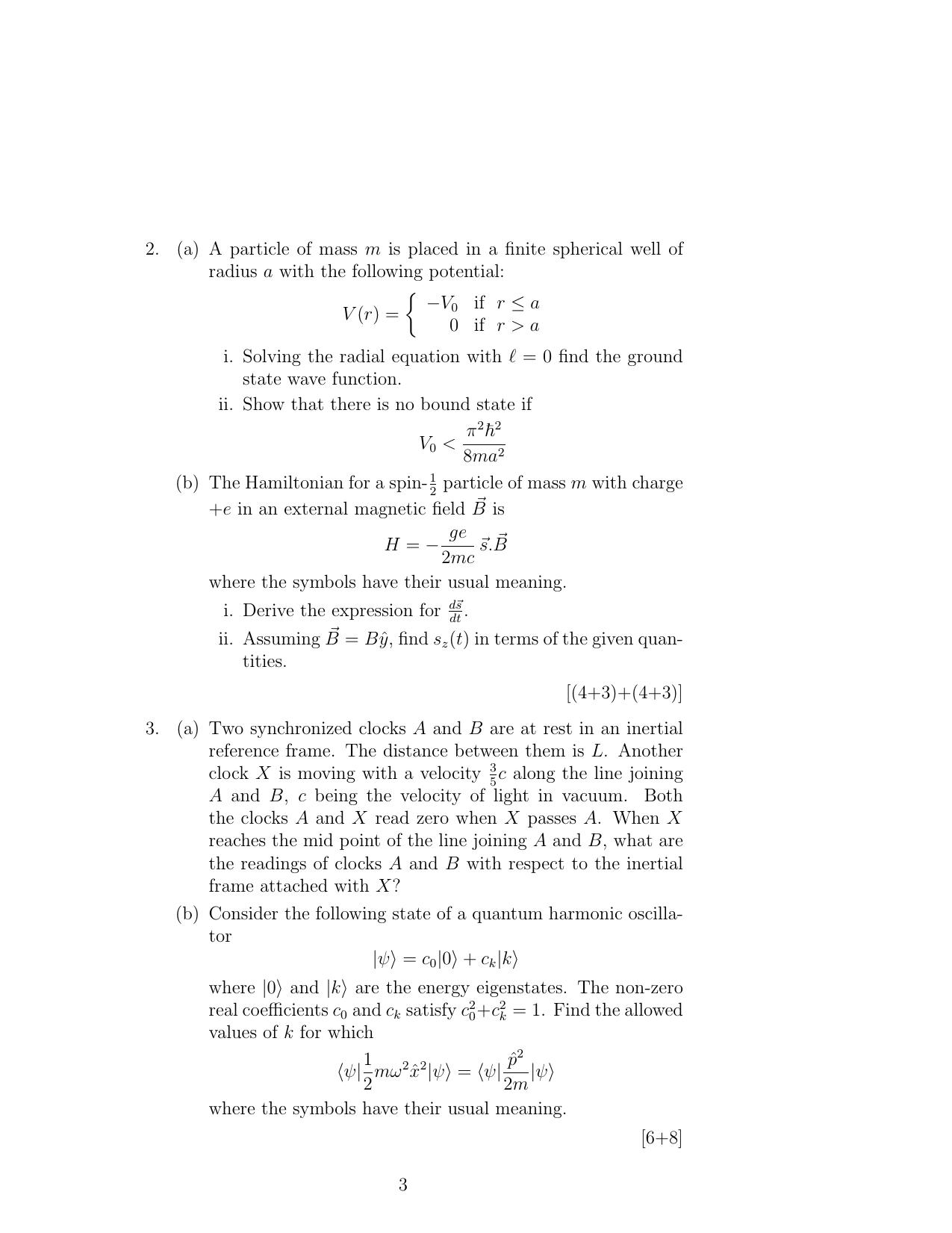 ISI Admission Test JRF in Physics and Applied Mathematics PHB 2018 Sample Paper - Page 3
