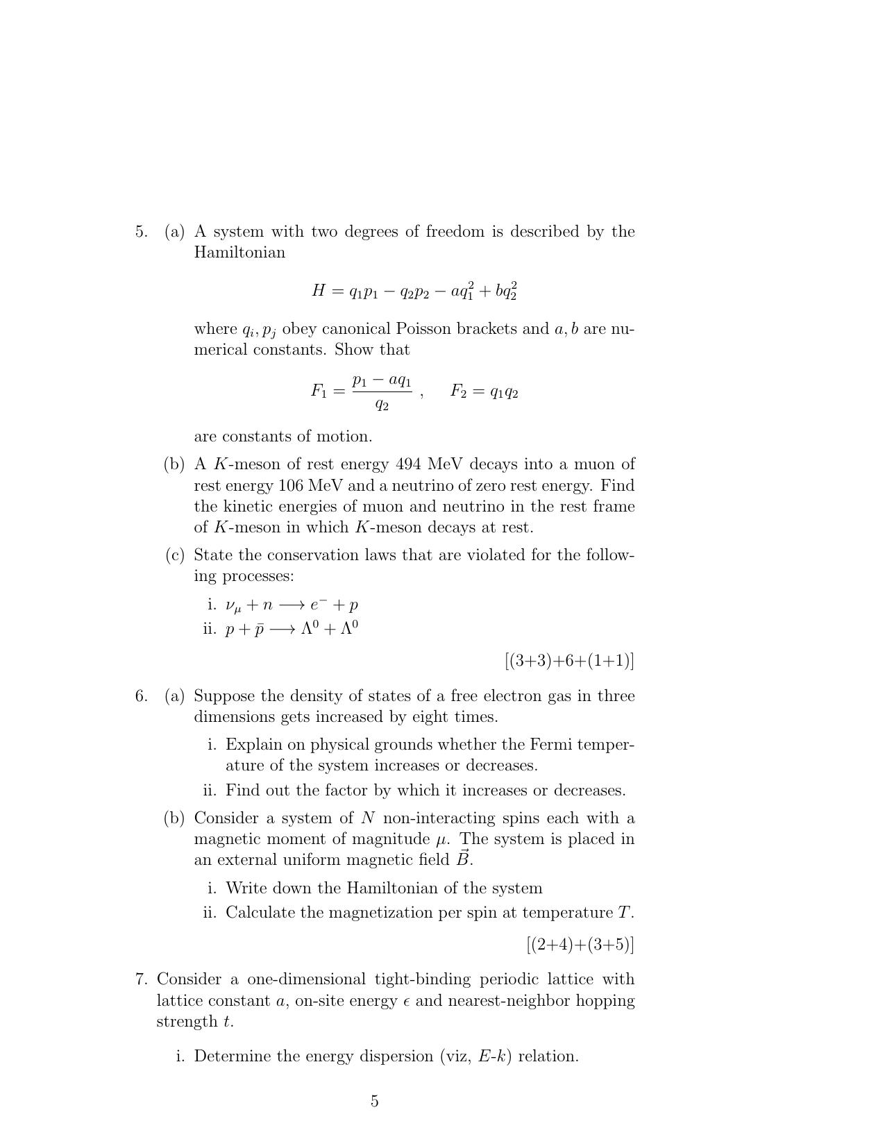 ISI Admission Test JRF in Physics and Applied Mathematics PHB 2018 Sample Paper - Page 5