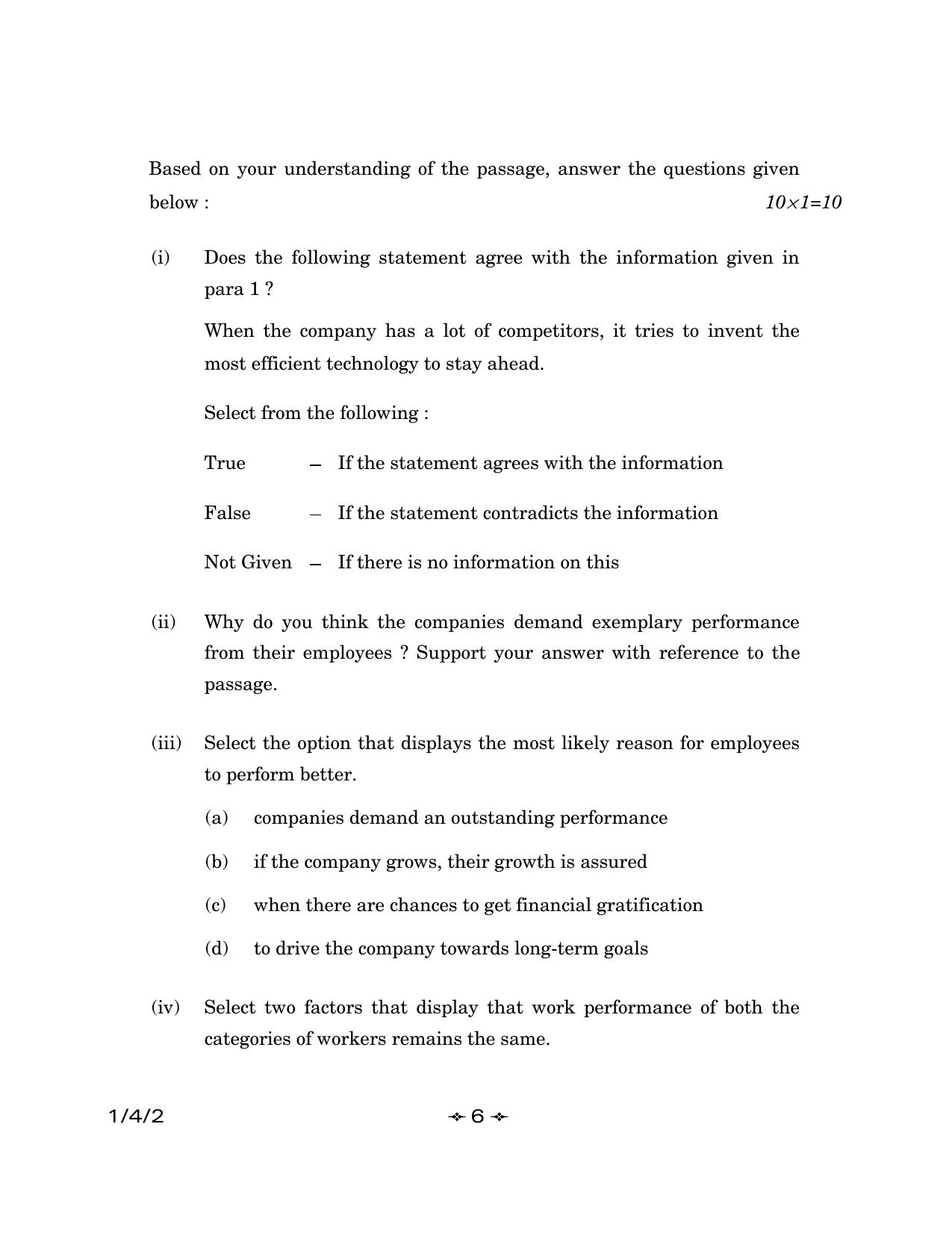 CBSE Class 12 1-4-2 English Core 2023 Question Paper - Page 6