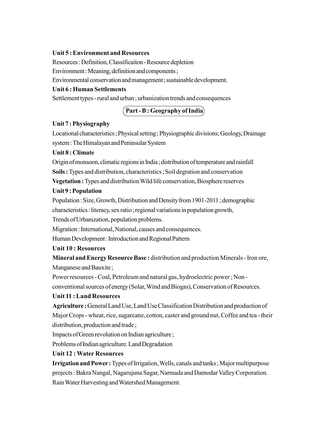 Telangana Board: TS Inter 2nd Year Geography Syllabus - Page 2