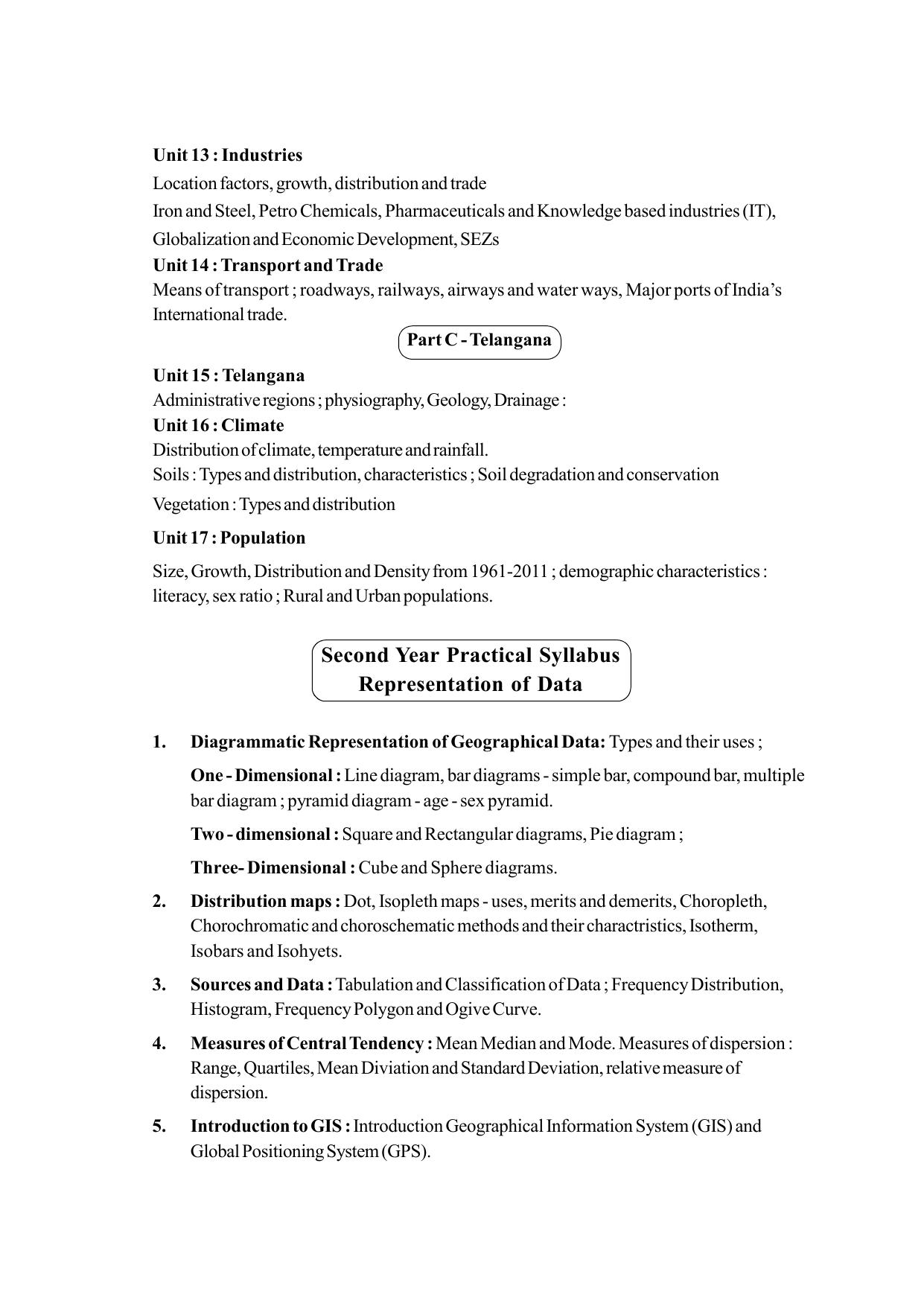 Telangana Board: TS Inter 2nd Year Geography Syllabus - Page 3