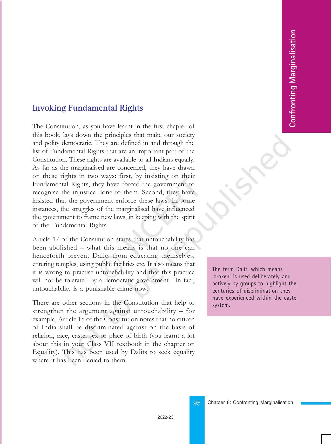NCERT Book for Class 8 Civics Chapter 8 Confronting Marginalisation - Page 2