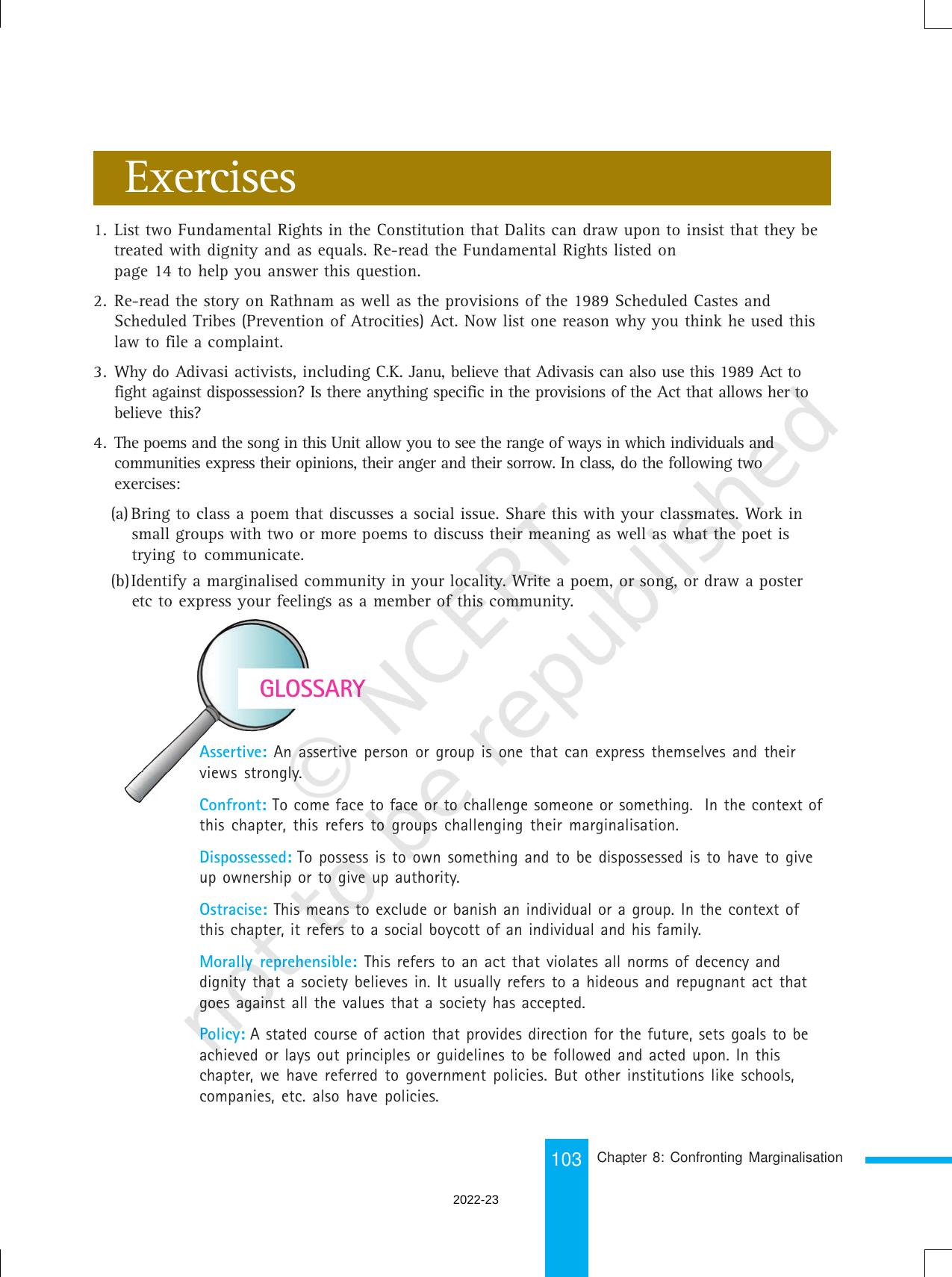 NCERT Book for Class 8 Civics Chapter 8 Confronting Marginalisation - Page 10