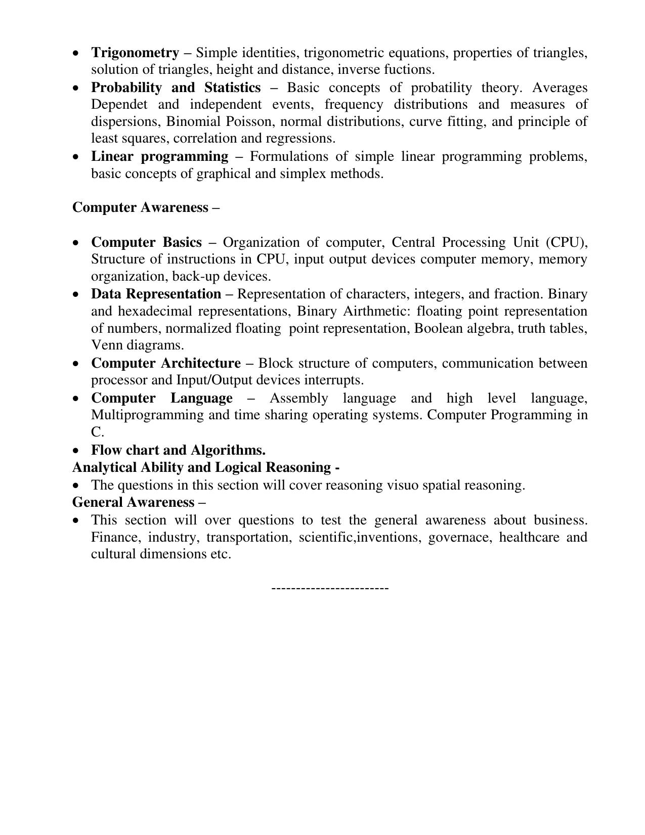 CG Pre MCA Syllabus - Page 2