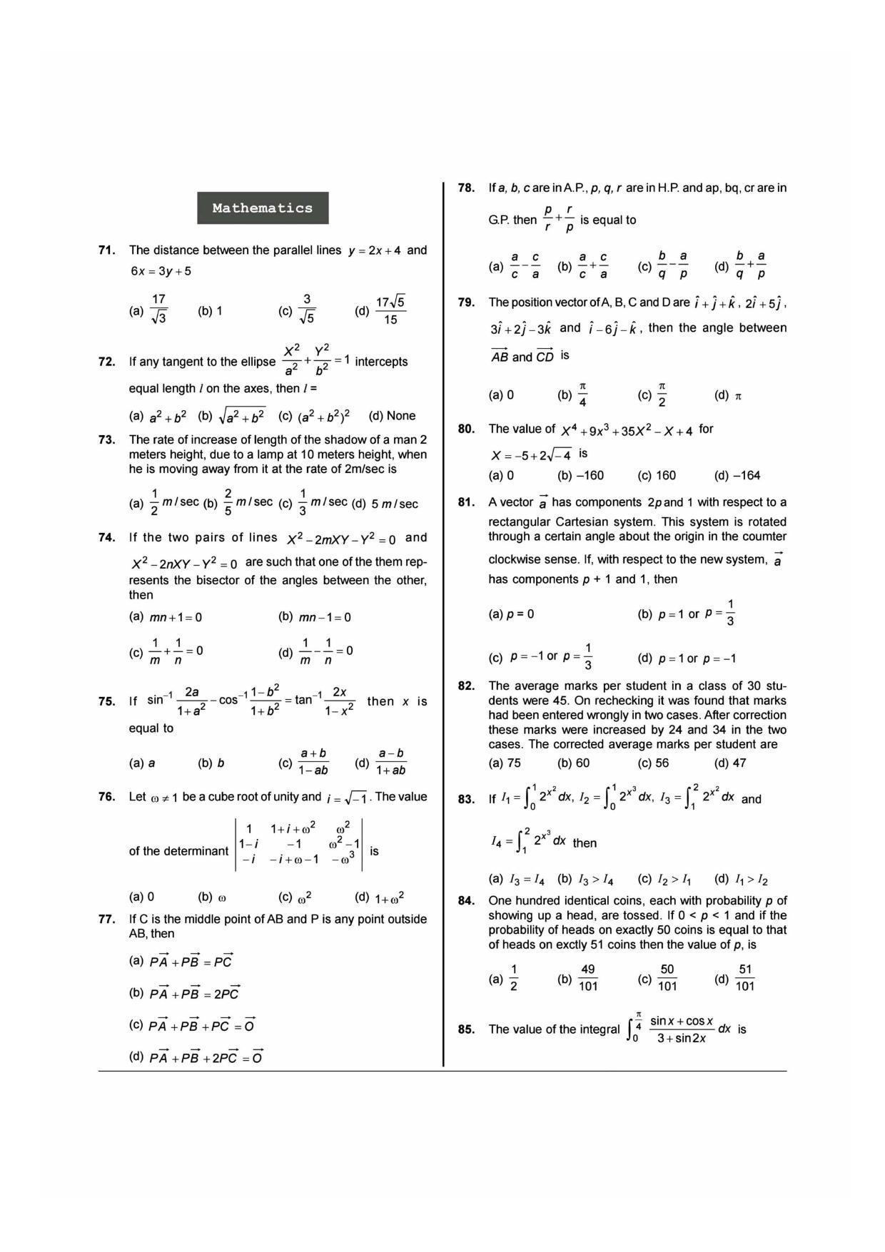 NIMCET 2010 Question Paper - Page 5