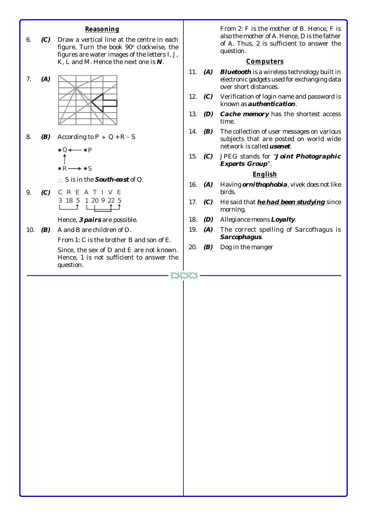 UCO Sample Papers for Class 10 Key & Solutions - Page 2