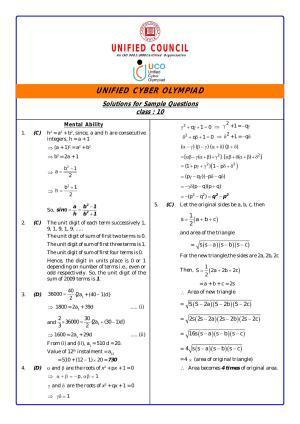 UCO Sample Papers for Class 10 Key & Solutions