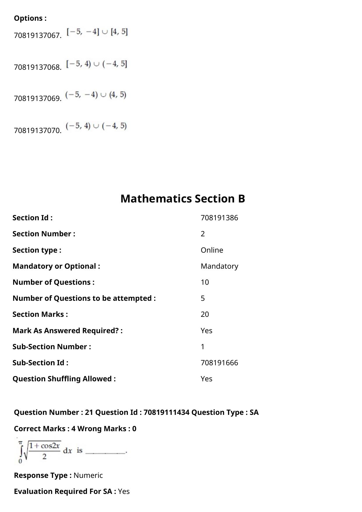 JEE Mains 2021: B.Arch Bengali (Shift 2) 23-02-2021 Question Paper - Page 23