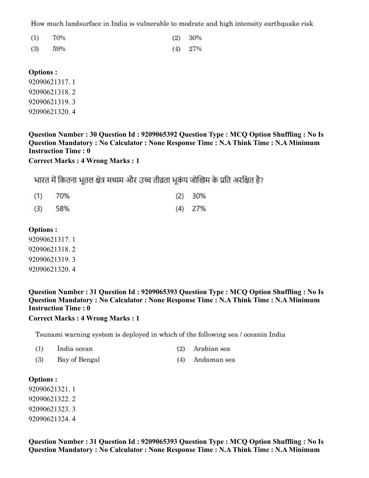 CUET PG 2023: COQP09 – Disaster Studies (Hindi)-Shift 2 (06-06-2023) Question Paper - Page 29