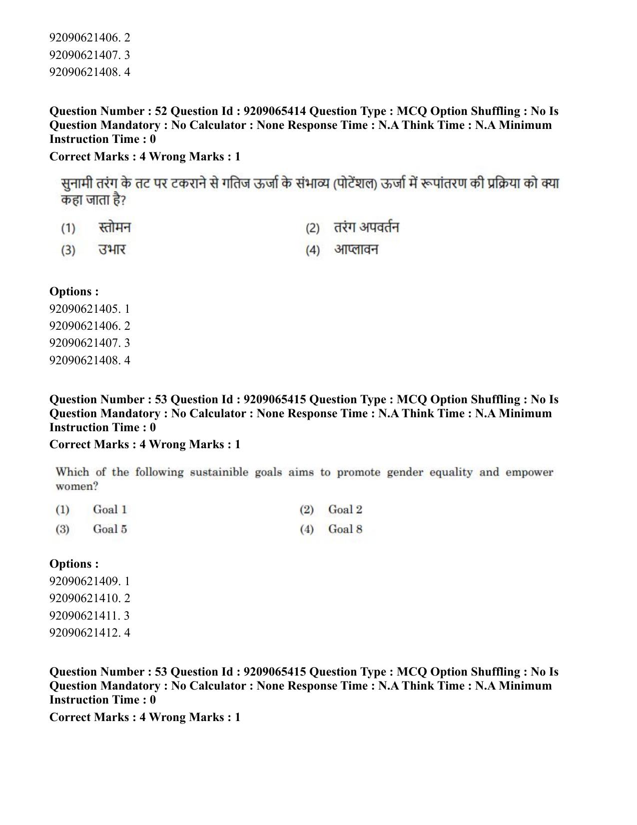 CUET PG 2023: COQP09 – Disaster Studies (Hindi)-Shift 2 (06-06-2023) Question Paper - Page 46