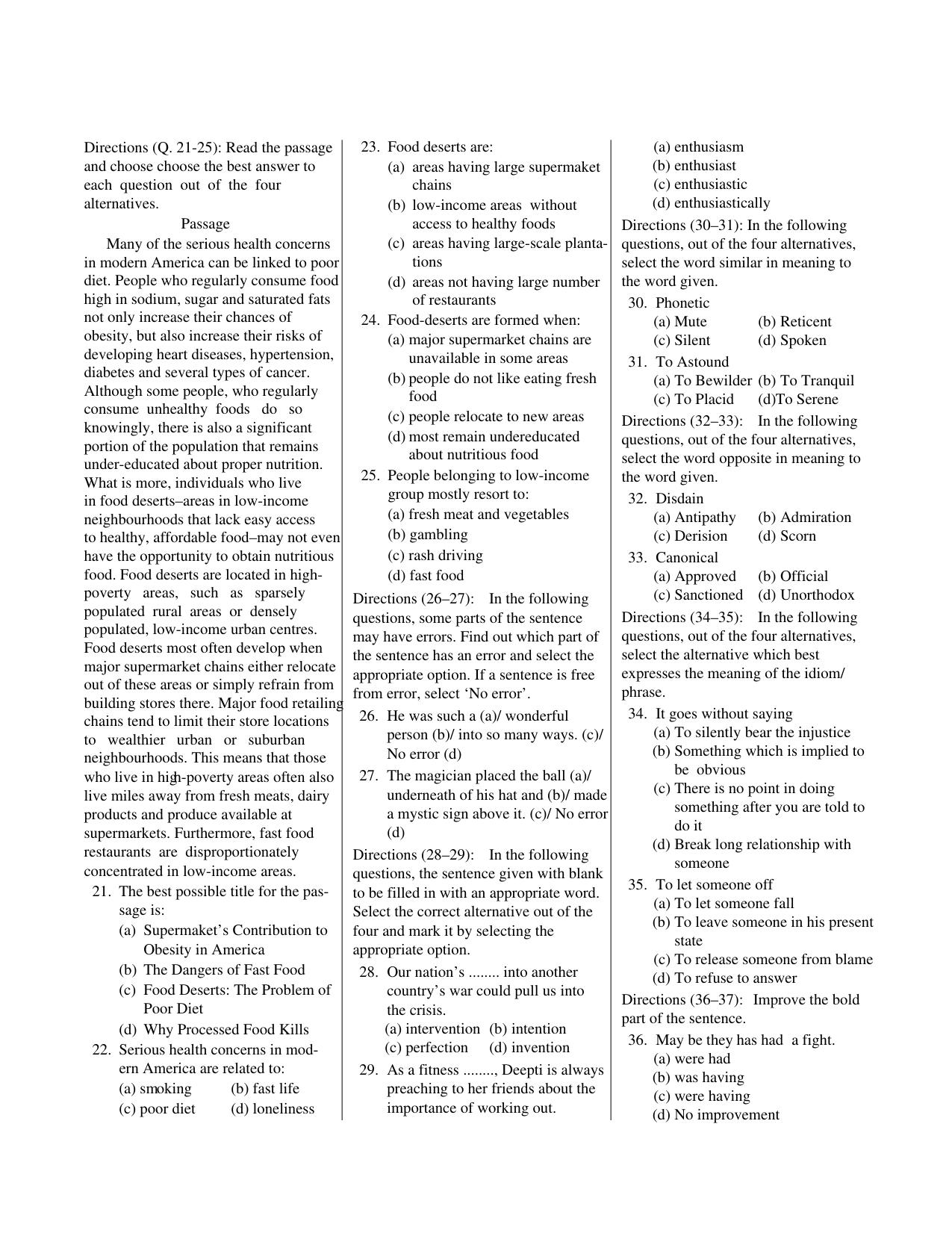 CUET English Sample Paper 7 - Page 2
