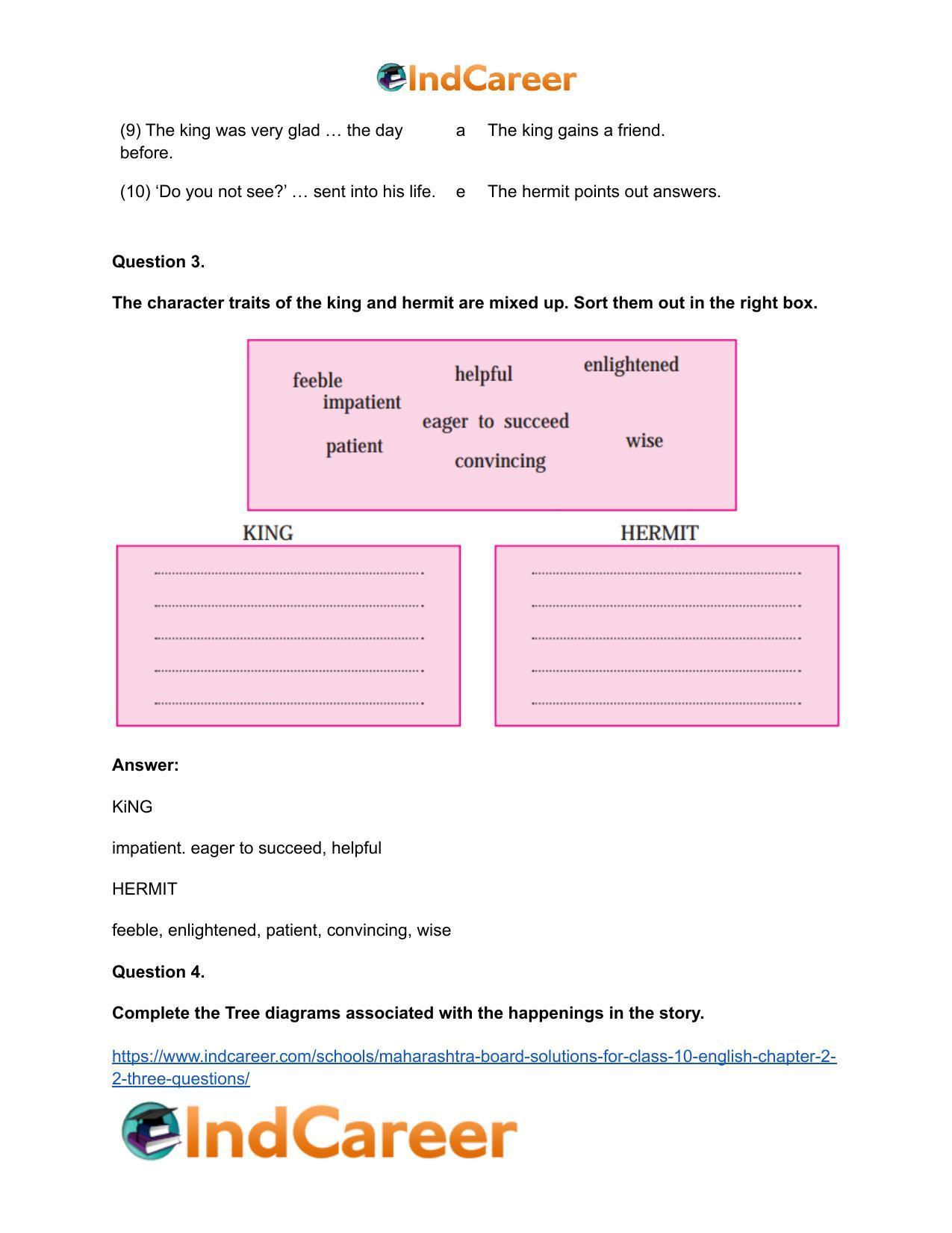Maharashtra Board Solutions for Class 10- English: Chapter 2.2- Three Questions - Page 8