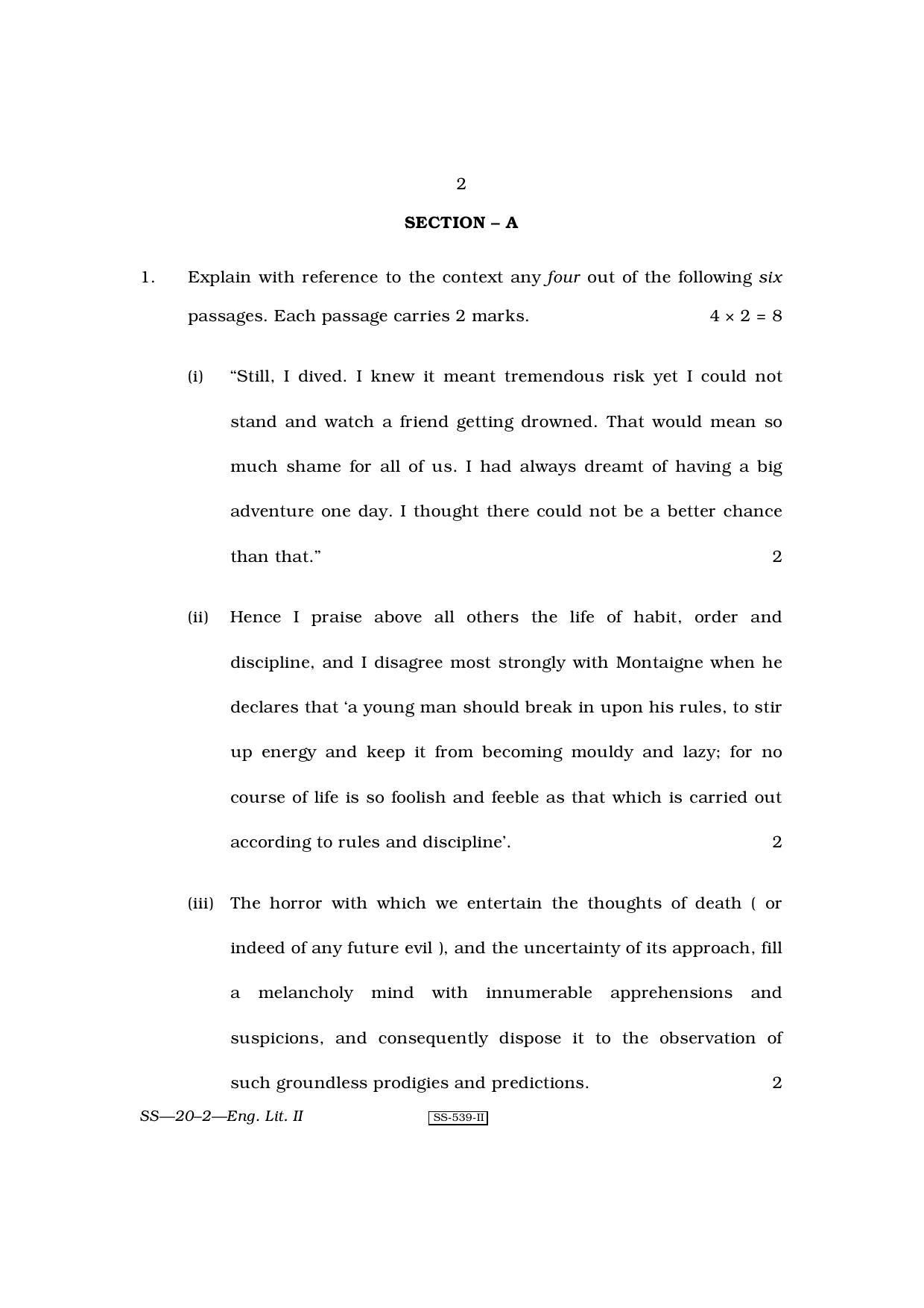 Class 12 2010 English Literature II RBSE Question Paper - Page 2