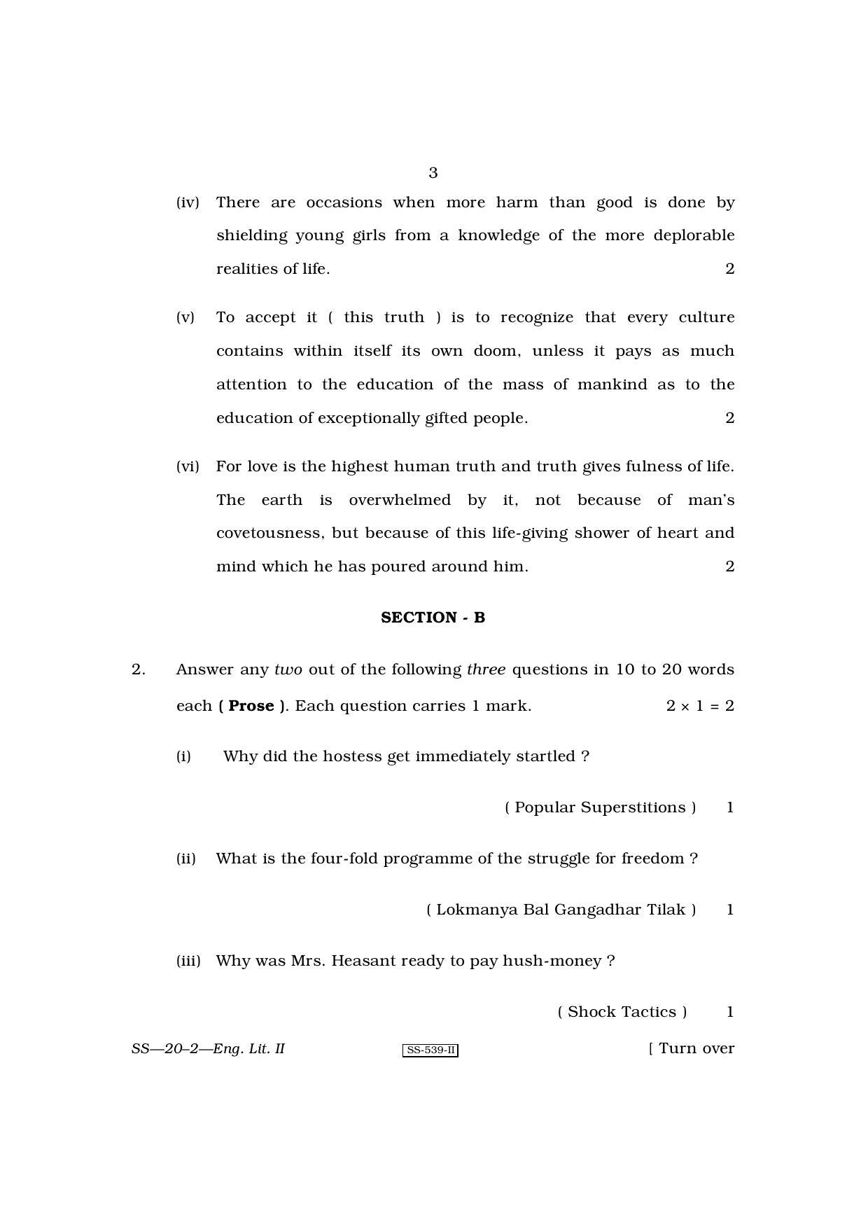 Class 12 2010 English Literature II RBSE Question Paper - Page 3