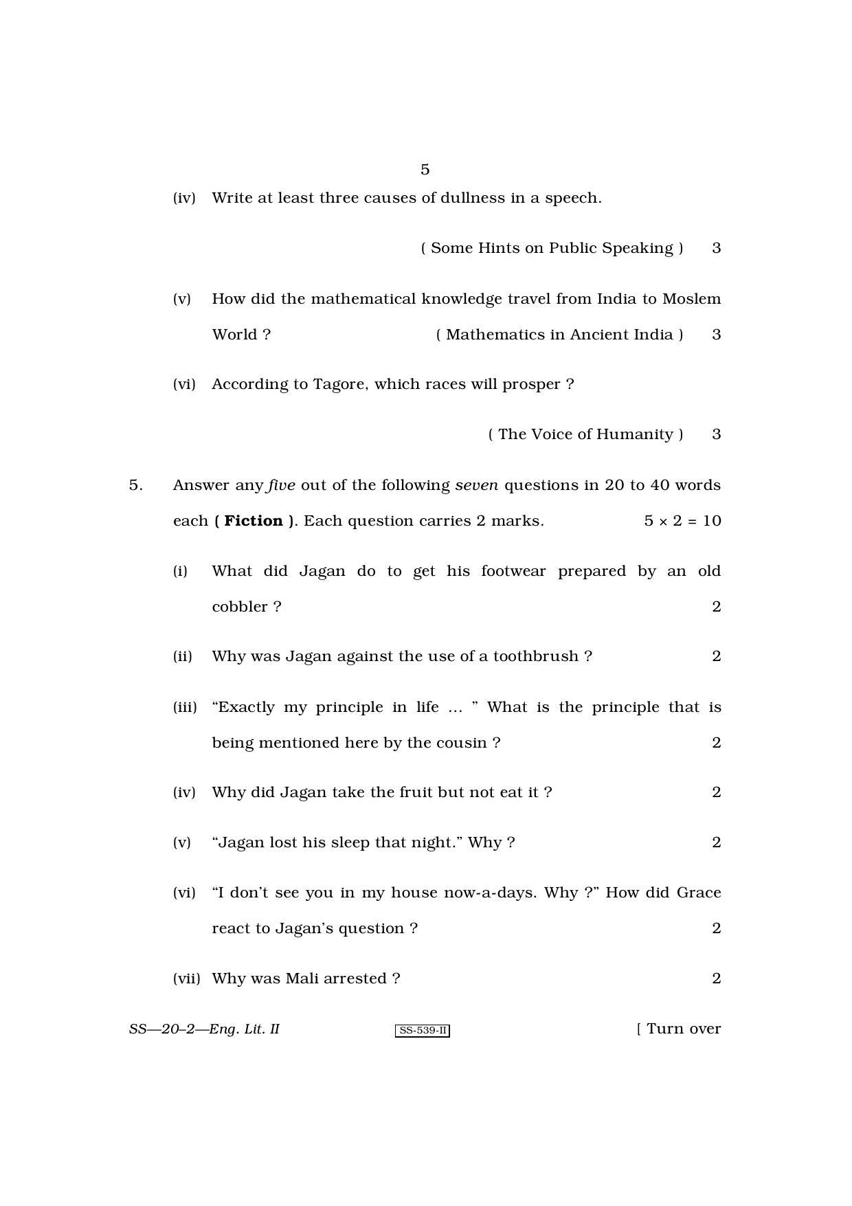 Class 12 2010 English Literature II RBSE Question Paper - Page 5