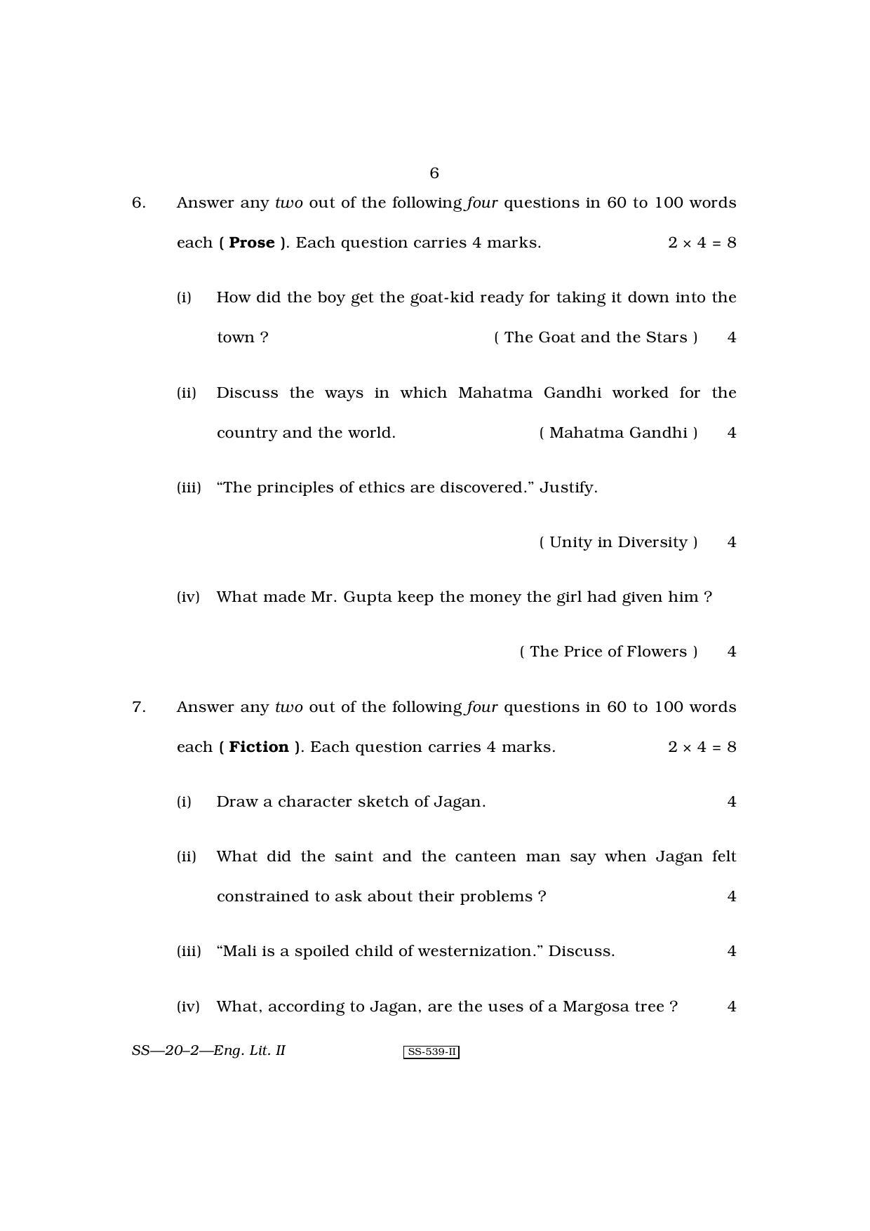 Class 12 2010 English Literature II RBSE Question Paper - Page 6