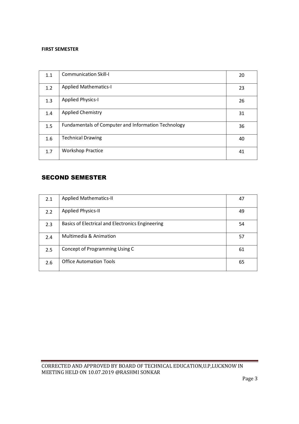 EFFECTIVE FROM JULY 2019-20 - SIX SEMESTER DIPLOMA COURSE IN COMPUTER SCIENCE & ENGINEERING - Page 3