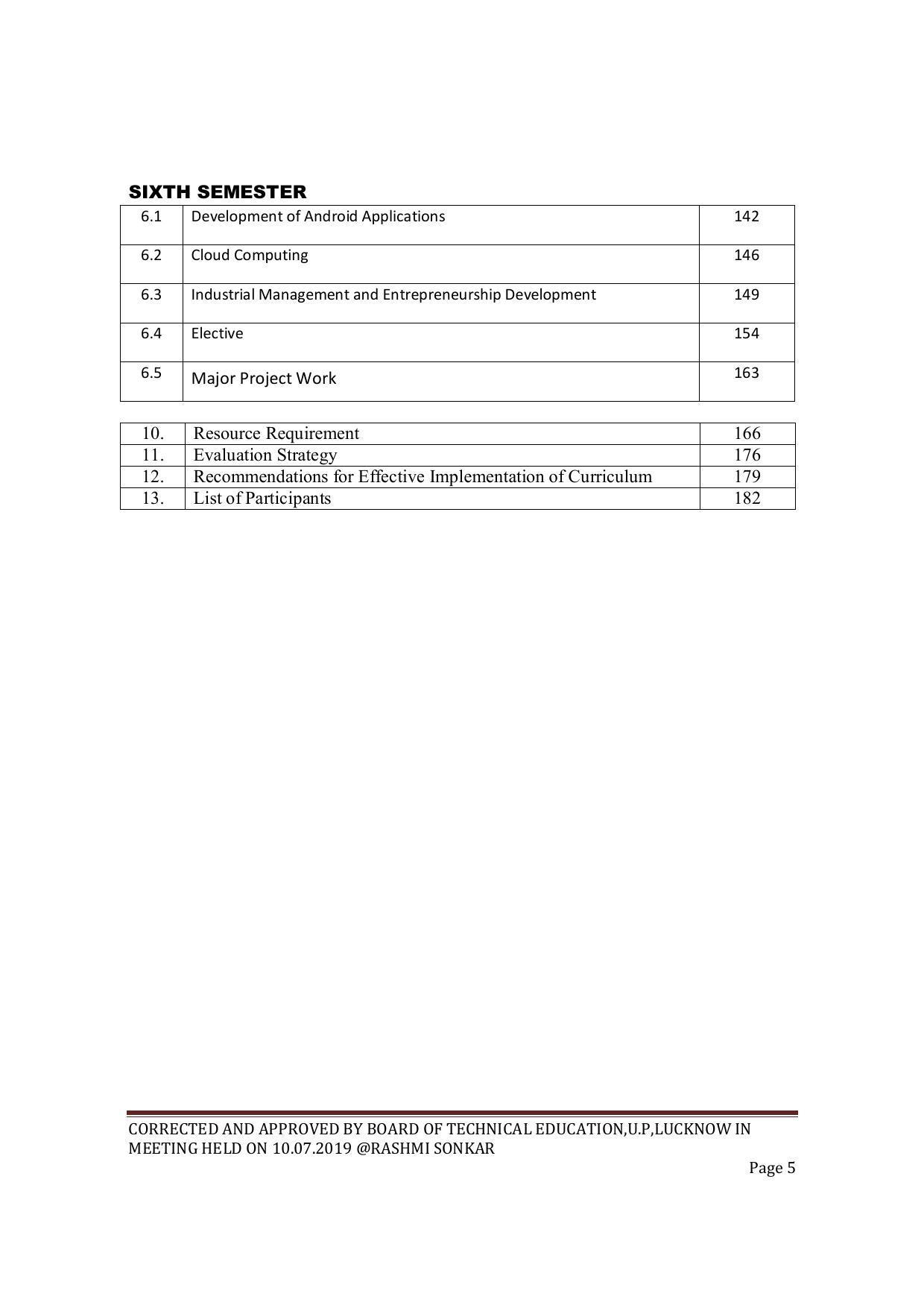 EFFECTIVE FROM JULY 2019-20 - SIX SEMESTER DIPLOMA COURSE IN COMPUTER SCIENCE & ENGINEERING - Page 5