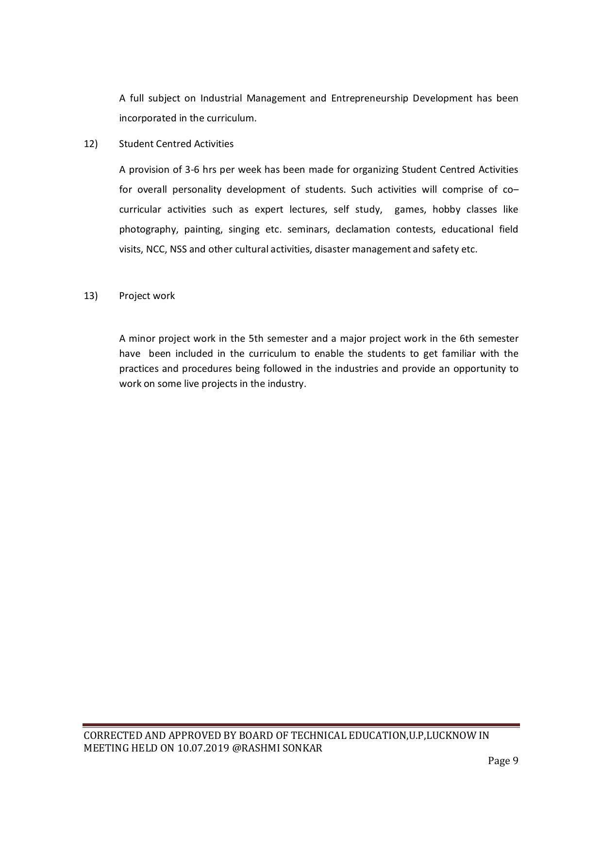 EFFECTIVE FROM JULY 2019-20 - SIX SEMESTER DIPLOMA COURSE IN COMPUTER SCIENCE & ENGINEERING - Page 9