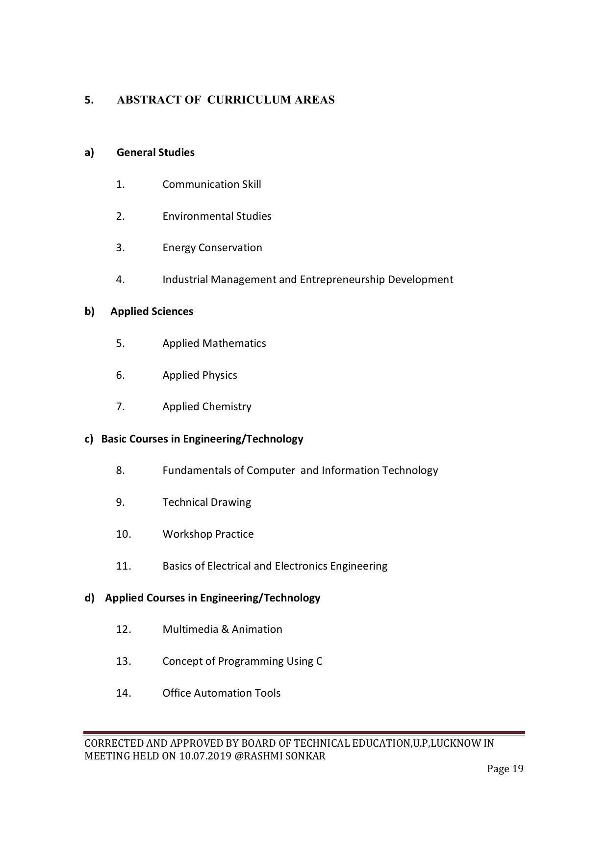 EFFECTIVE FROM JULY 2019-20 - SIX SEMESTER DIPLOMA COURSE IN COMPUTER SCIENCE & ENGINEERING - Page 19
