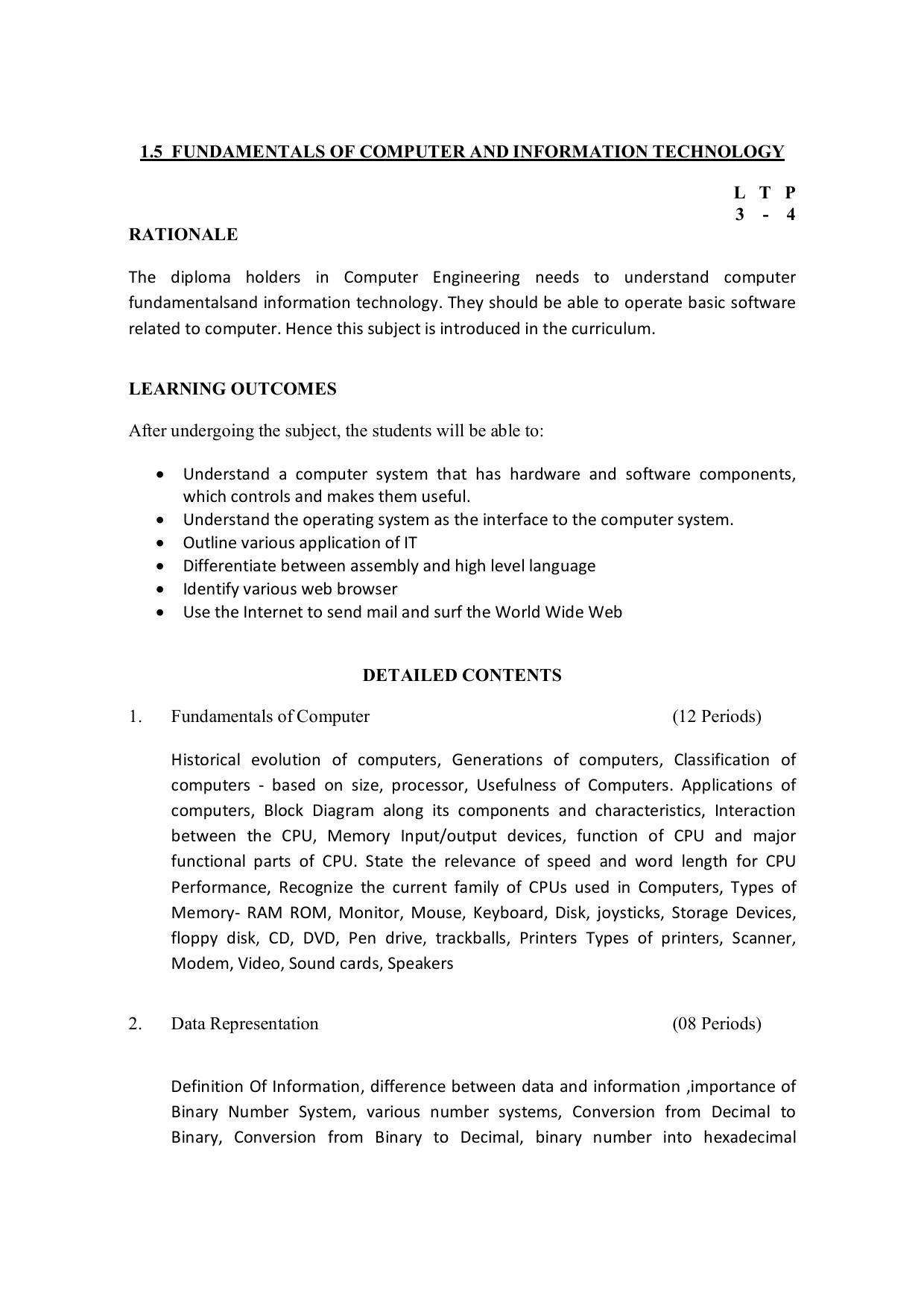 EFFECTIVE FROM JULY 2019-20 - SIX SEMESTER DIPLOMA COURSE IN COMPUTER SCIENCE & ENGINEERING - Page 54