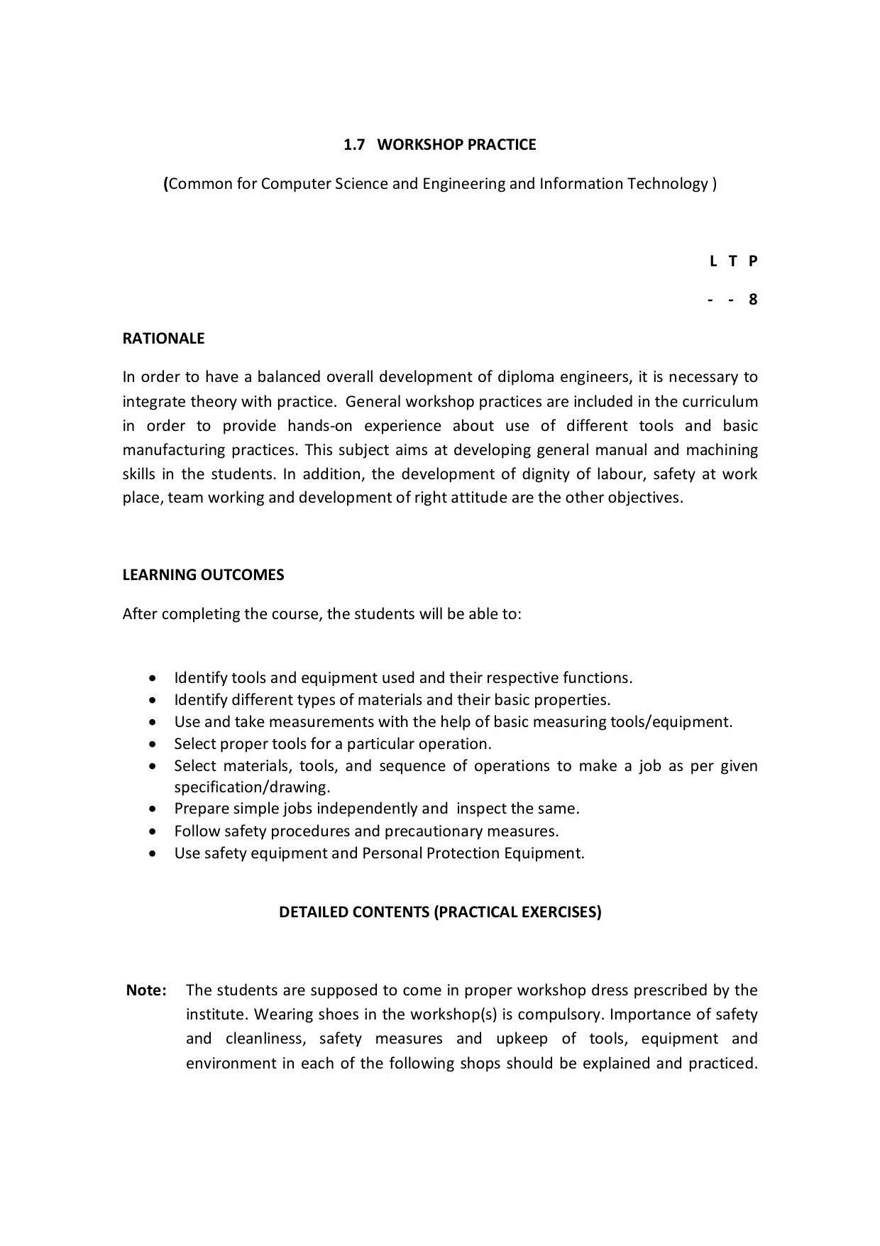 EFFECTIVE FROM JULY 2019-20 - SIX SEMESTER DIPLOMA COURSE IN COMPUTER SCIENCE & ENGINEERING - Page 61
