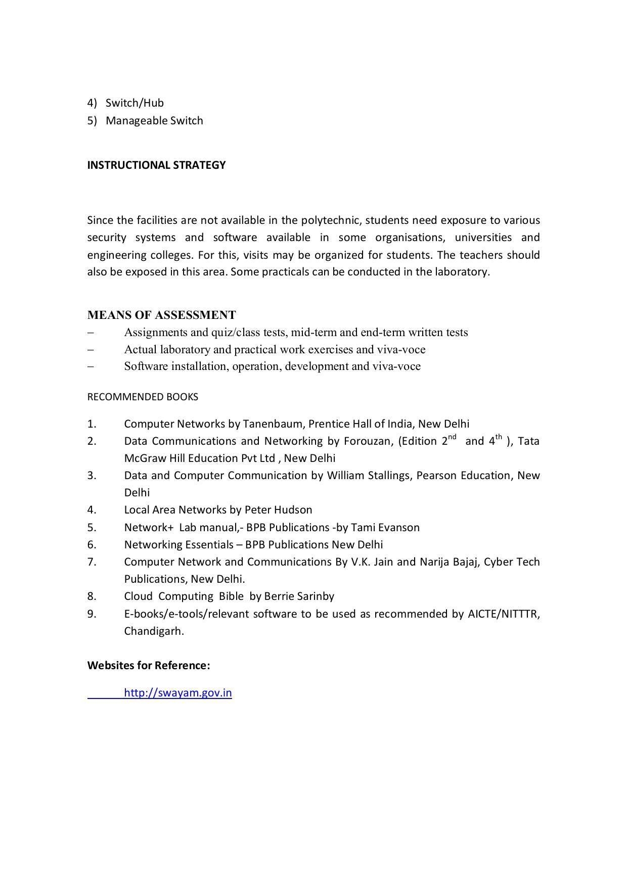 EFFECTIVE FROM JULY 2019-20 - SIX SEMESTER DIPLOMA COURSE IN COMPUTER SCIENCE & ENGINEERING - Page 107
