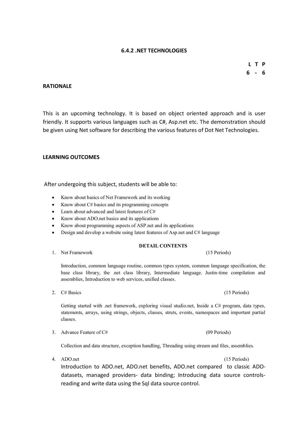 EFFECTIVE FROM JULY 2019-20 - SIX SEMESTER DIPLOMA COURSE IN COMPUTER SCIENCE & ENGINEERING - Page 193