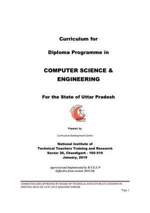 EFFECTIVE FROM JULY 2019-20 - SIX SEMESTER DIPLOMA COURSE IN COMPUTER SCIENCE & ENGINEERING