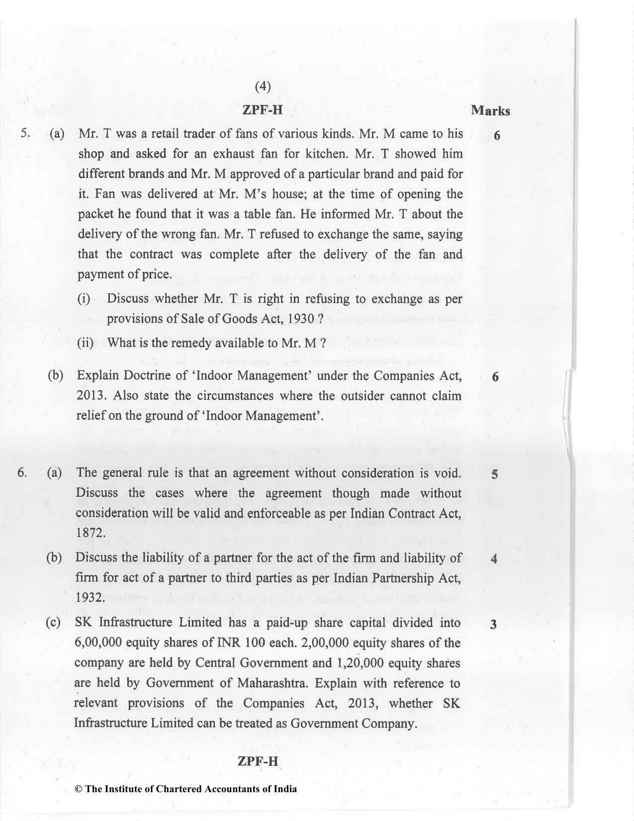 CA Foundation December 2020 Question Paper - Paper 2 (Business Laws and Business Correspondence and Reporting) - Page 4